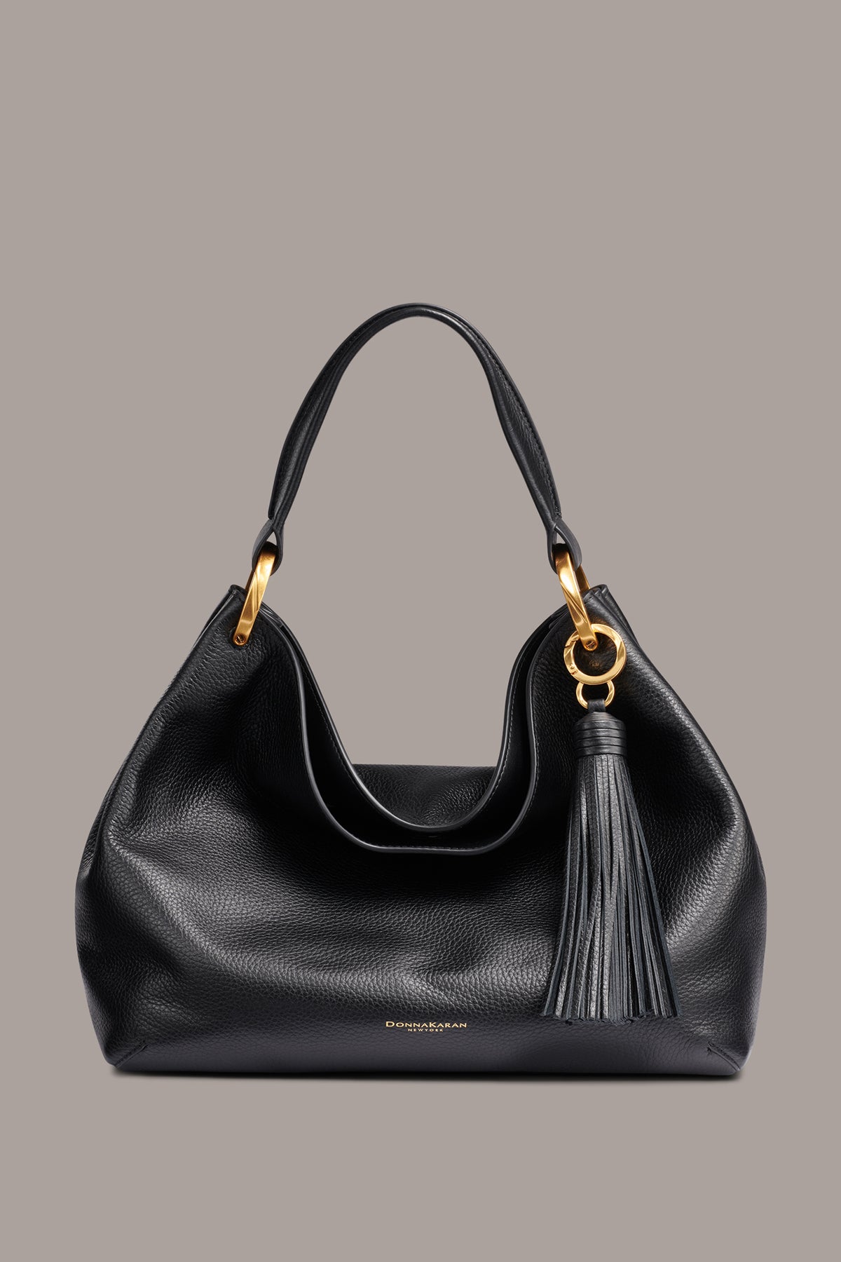 Donna Karan New York Black Pebbled Leather Hobo Bag Quogue Leather Shoulder Bag | Hobo Bags | Donna Karan main image 2
