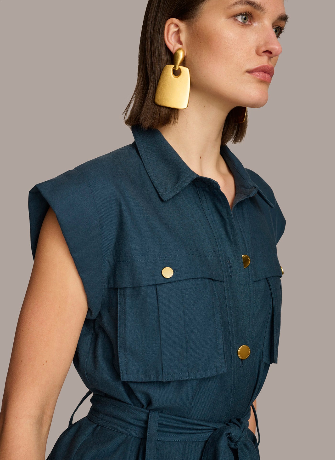 BELTED JACKET WITH POCKETS