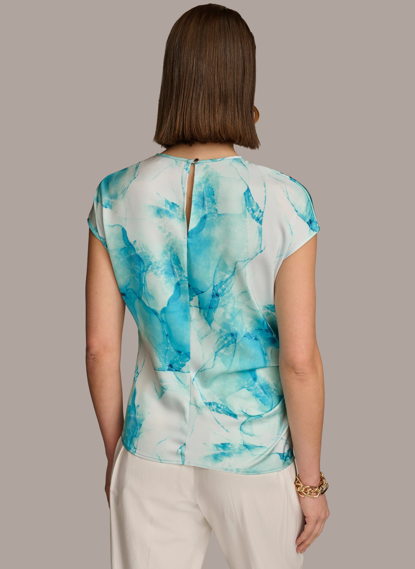 PRINT EXTENDED SHOULDER RUCHED TOP | View 2 | Summer Collection PRINT EXTENDED SHOULDER RUCHED TOP | View 2 | Summer Collection