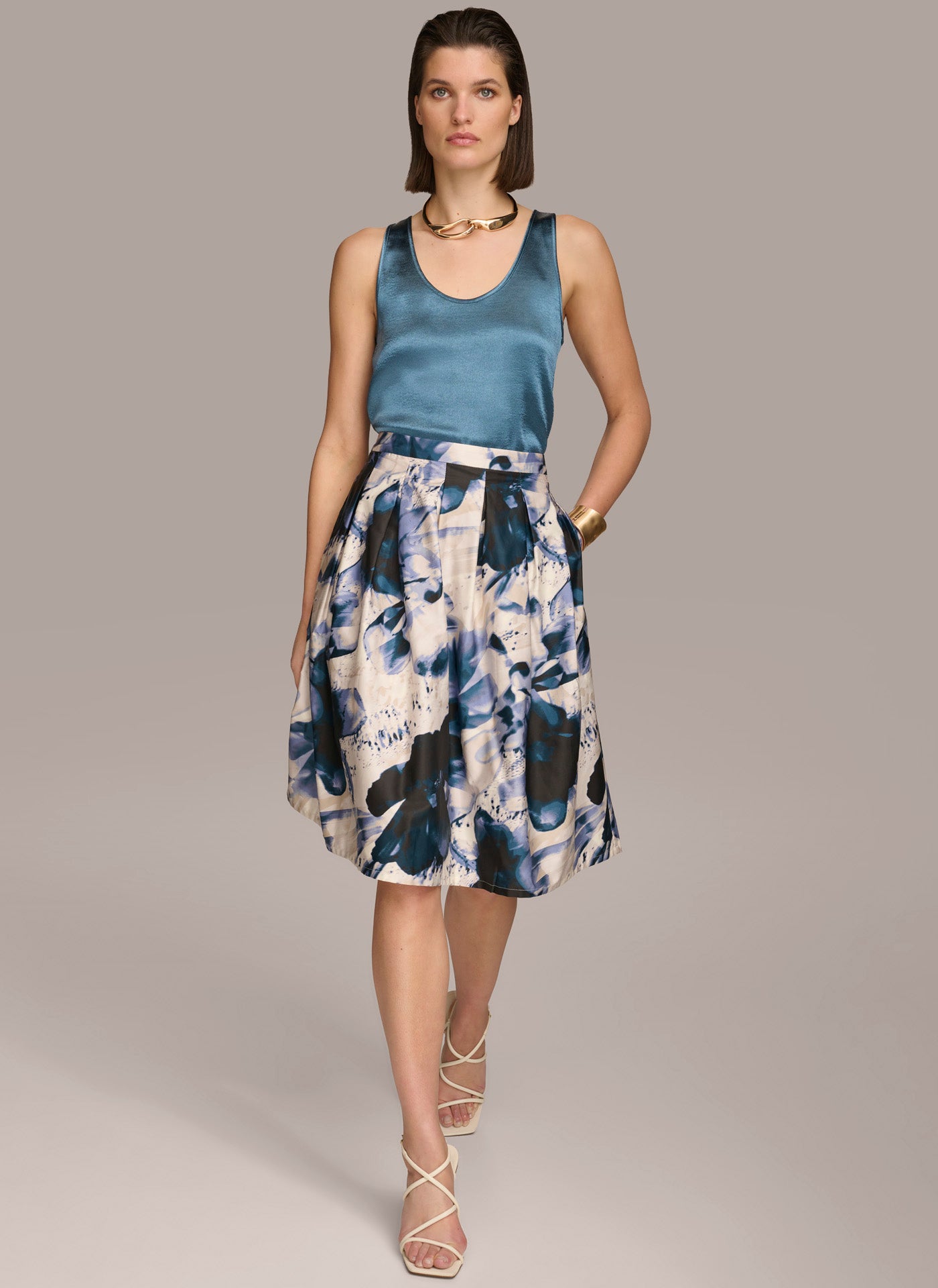 PRINTED SKIRT WITH PLEATS VIEW 3 PRINTED SKIRT WITH PLEATS VIEW 3