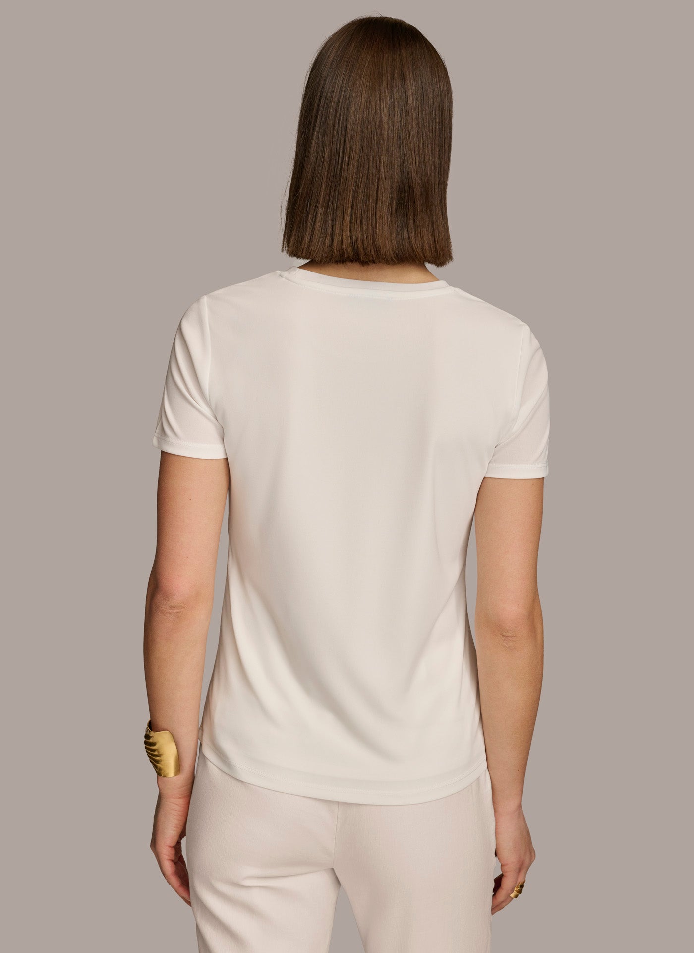 CREW NECK RUCHED TEE | View 2 | Summer Collection CREW NECK RUCHED TEE | View 2 | Summer Collection