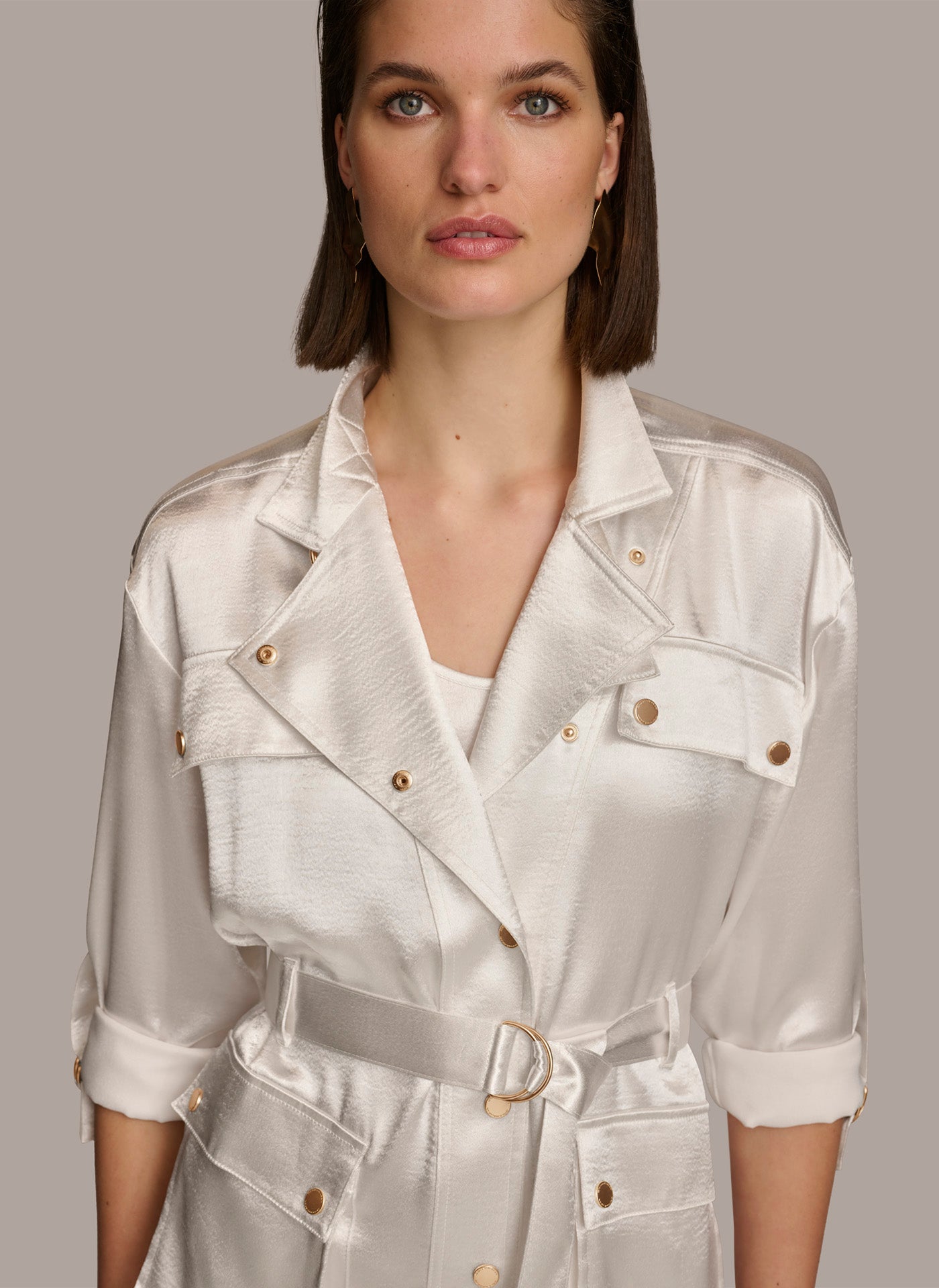 ROLL SLEEVE BELTED JACKET VIEW 5 | All Products ROLL SLEEVE BELTED JACKET VIEW 5 | All Products