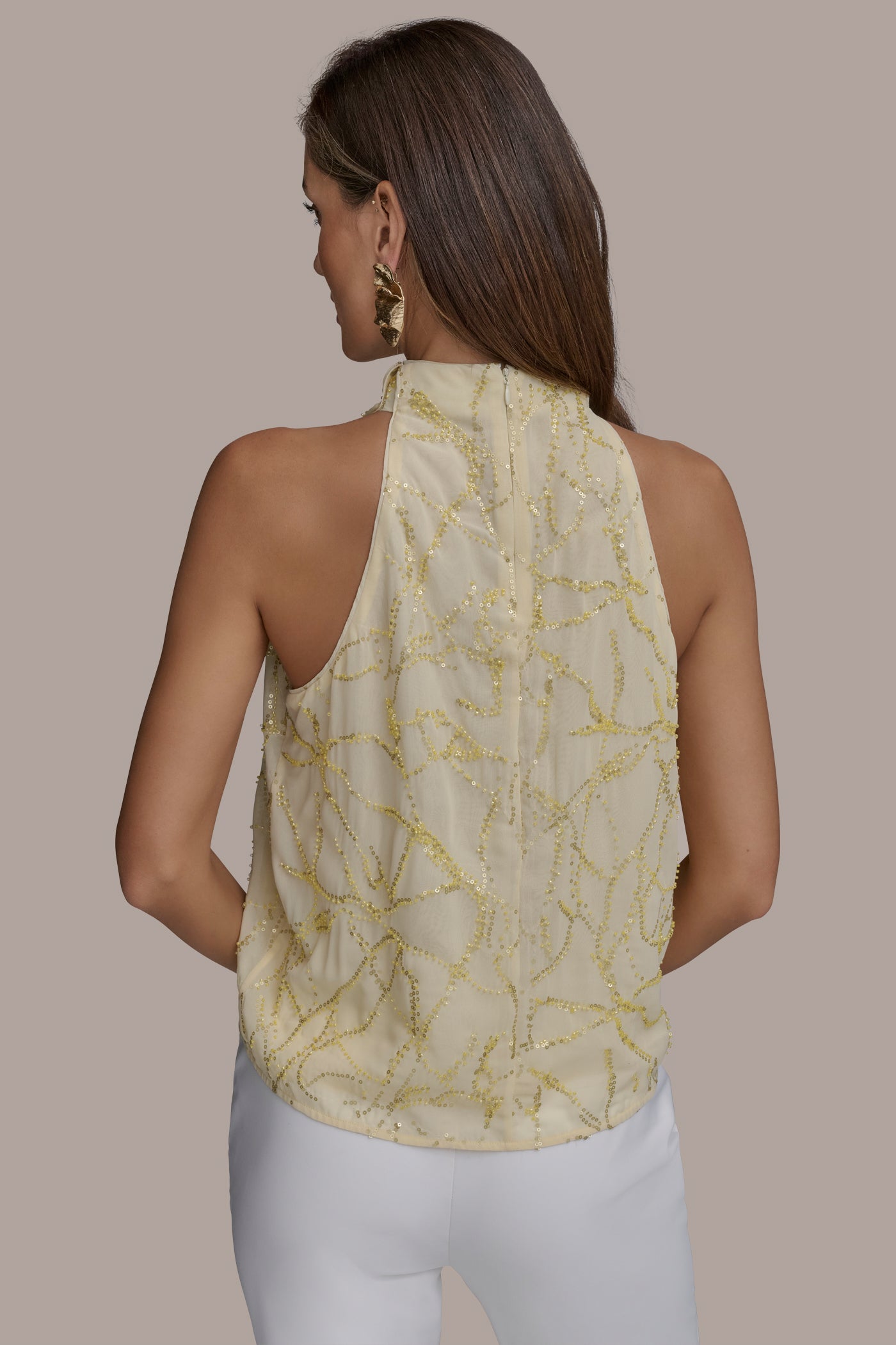 PLEAT SHOULDER HALTER | View 2 | Tops & Sweaters PLEAT SHOULDER HALTER | View 2 | Tops & Sweaters