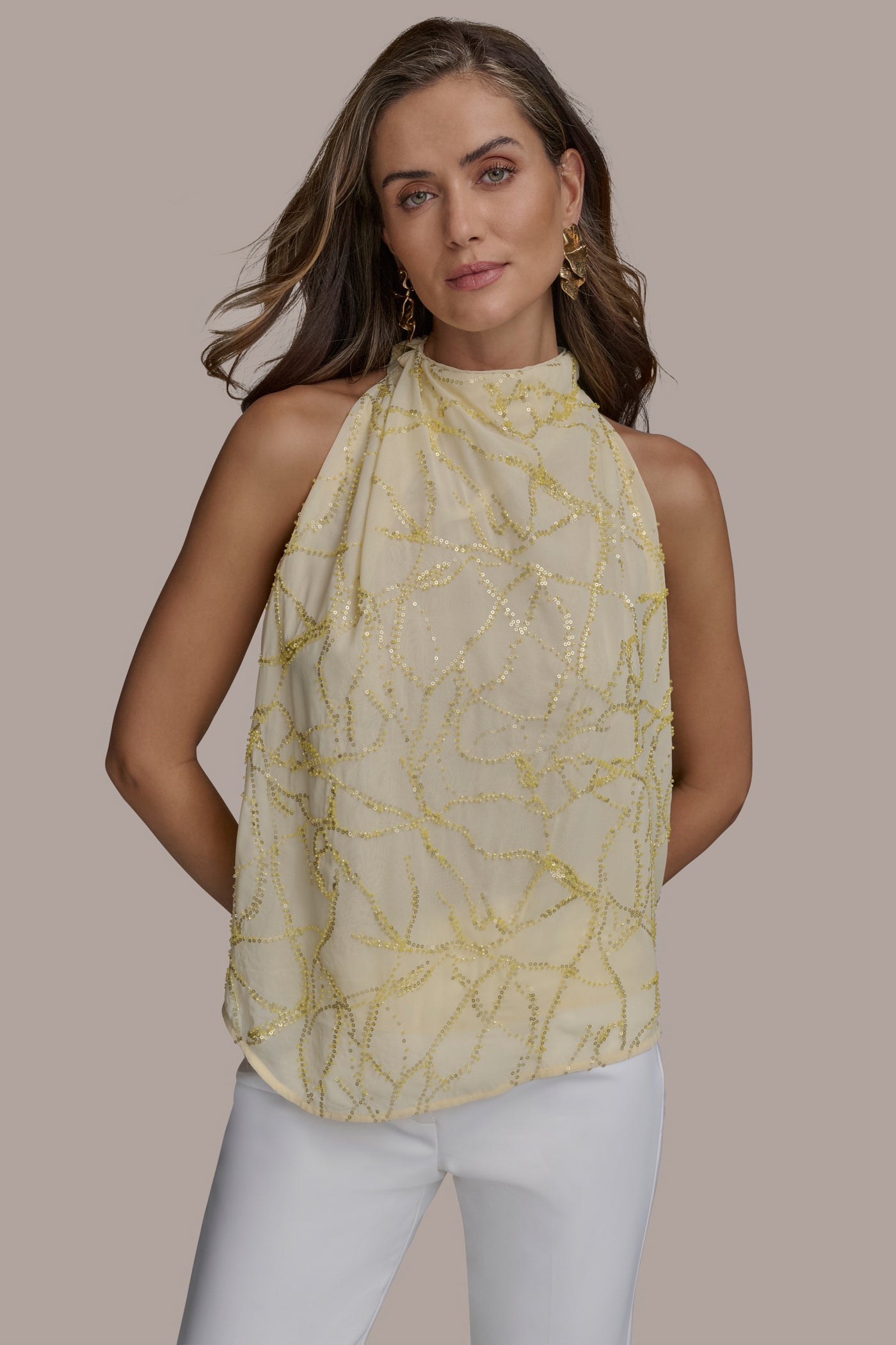 PLEAT SHOULDER HALTER | View 1 | Tops & Sweaters PLEAT SHOULDER HALTER | View 1 | Tops & Sweaters