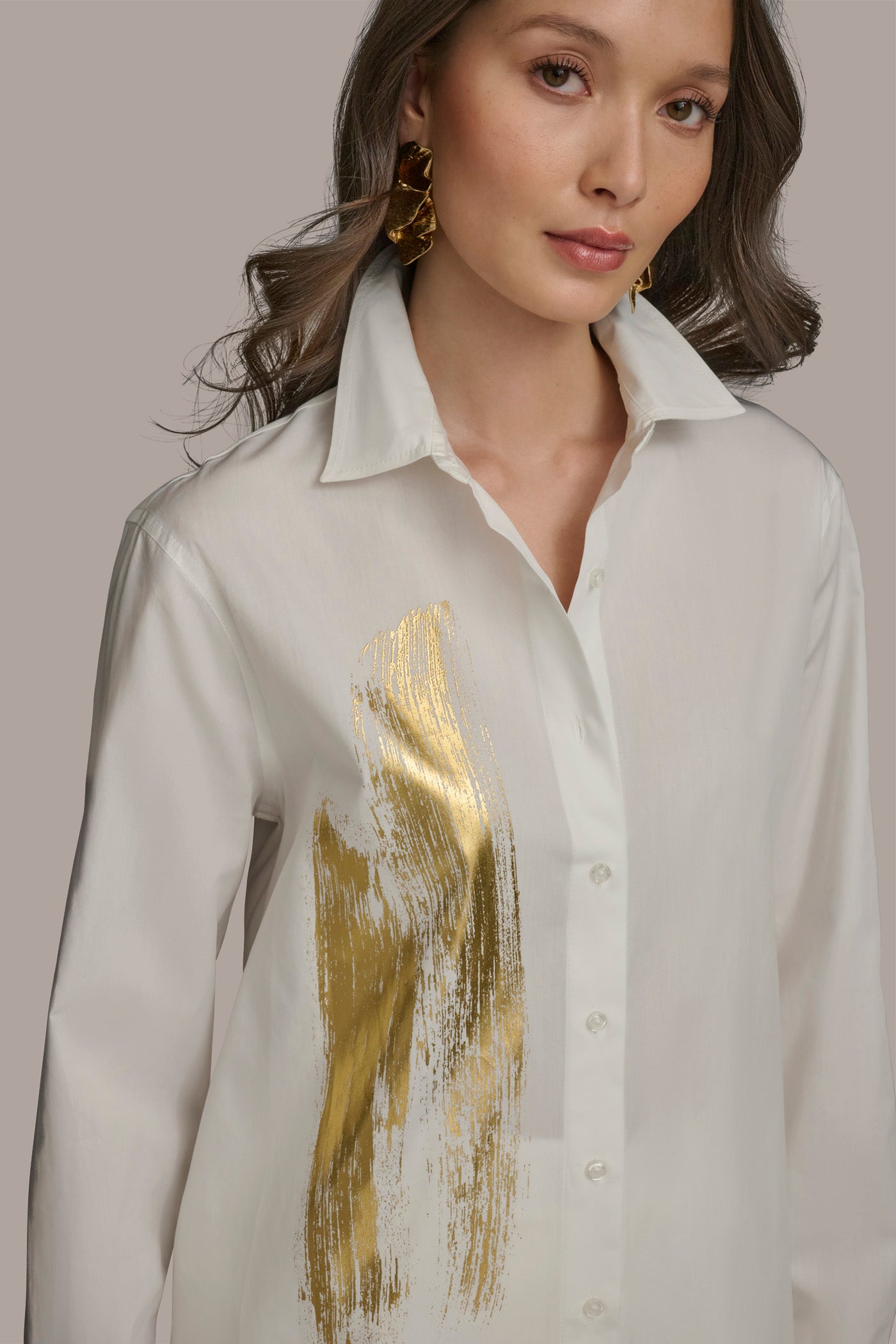 LONG SLEEVE TUNIC WITH BRUSHSTROKE PART VIEW 4 LONG SLEEVE TUNIC WITH BRUSHSTROKE PART VIEW 4