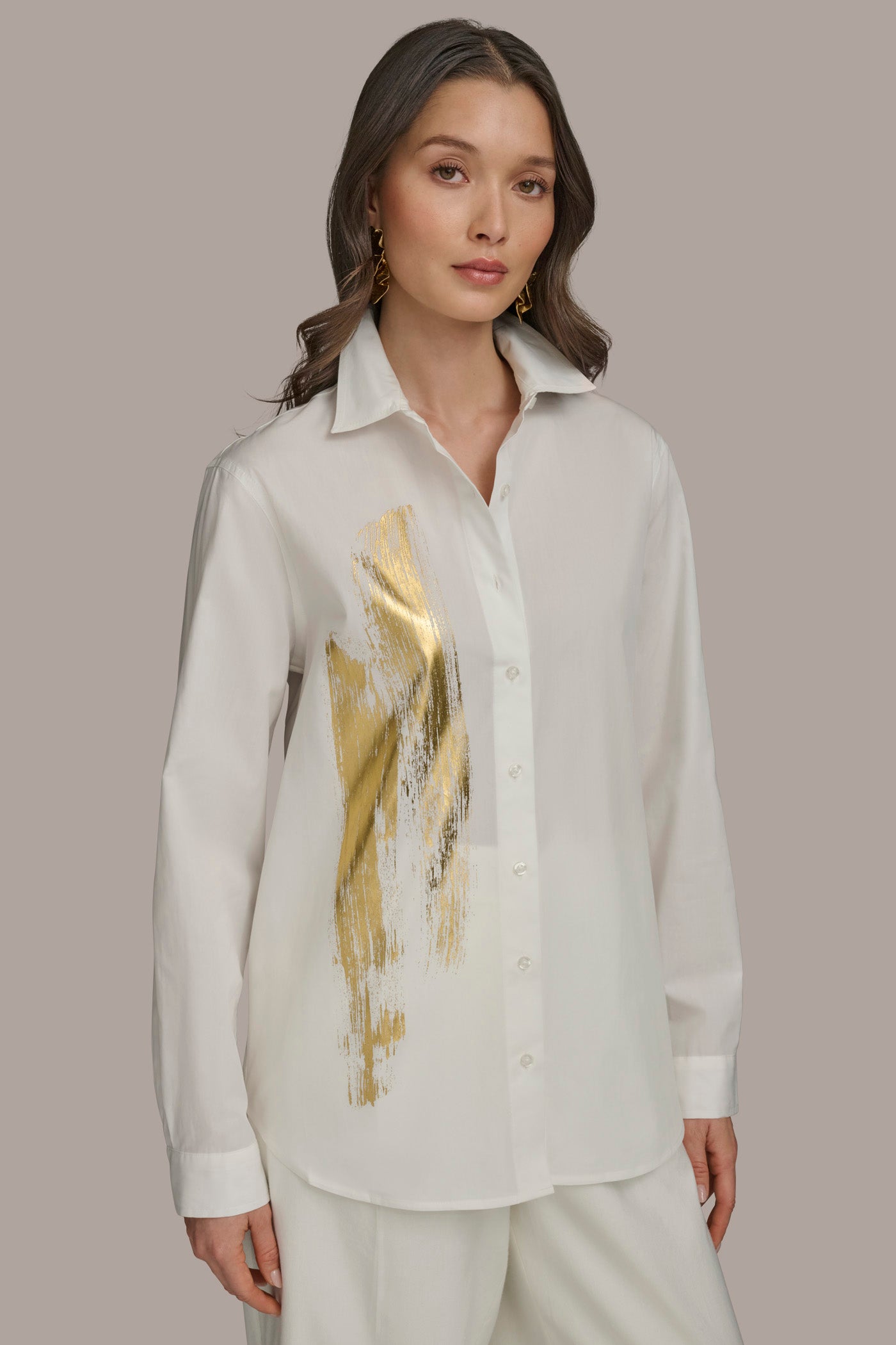 LONG SLEEVE TUNIC WITH BRUSHSTROKE PART | View 1 | Suits and Separates LONG SLEEVE TUNIC WITH BRUSHSTROKE PART | View 1 | Suits and Separates