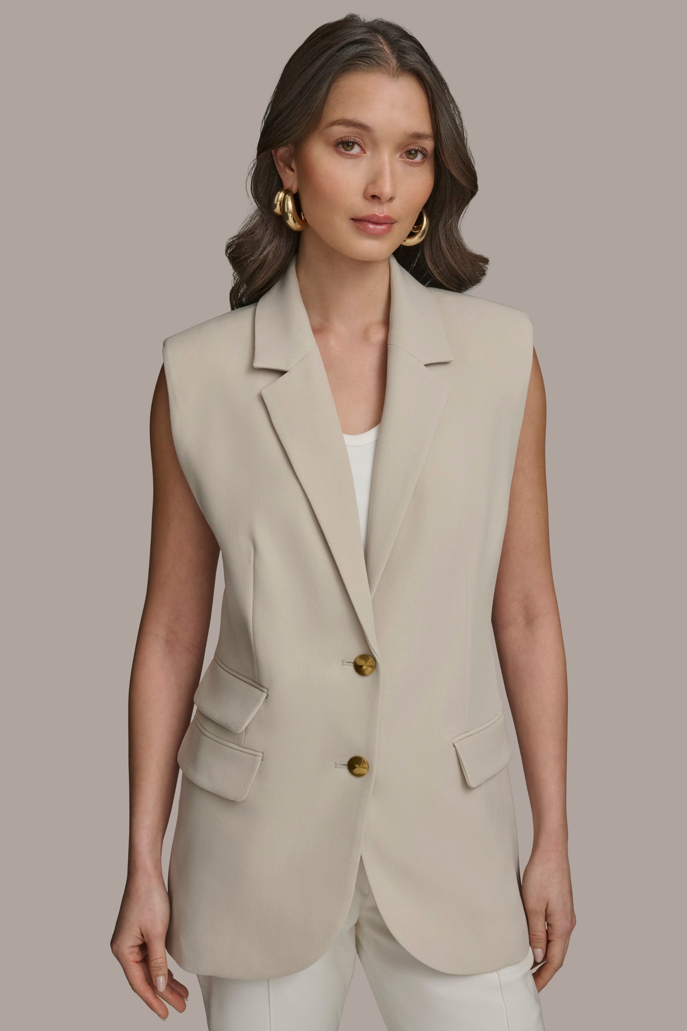 BUTTON VEST WITH POCKET DETAIL | View 1 | Suits and Separates BUTTON VEST WITH POCKET DETAIL | View 1 | Suits and Separates