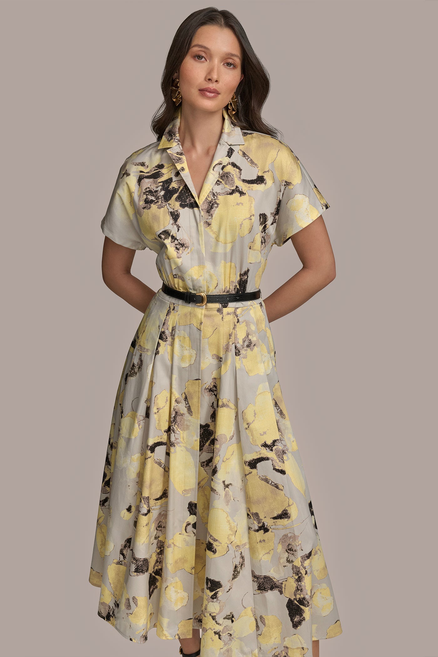 PRINTED BELTED SHIRT DRESS | View 2 | Essential Dresses PRINTED BELTED SHIRT DRESS | View 2 | Essential Dresses