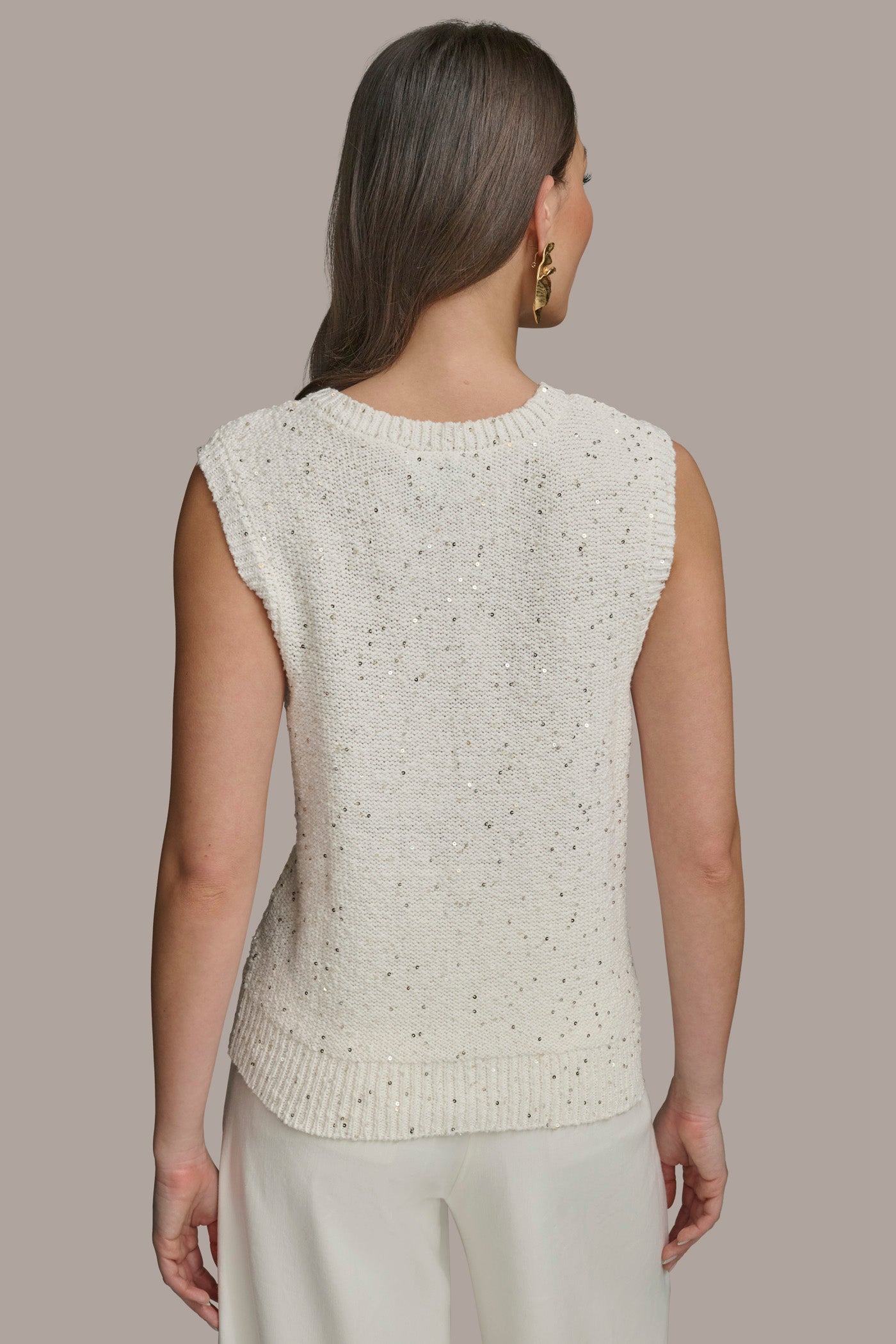SLEEVELESS TEXT CREW NECK | View 2 | Suits and Separates SLEEVELESS TEXT CREW NECK | View 2 | Suits and Separates