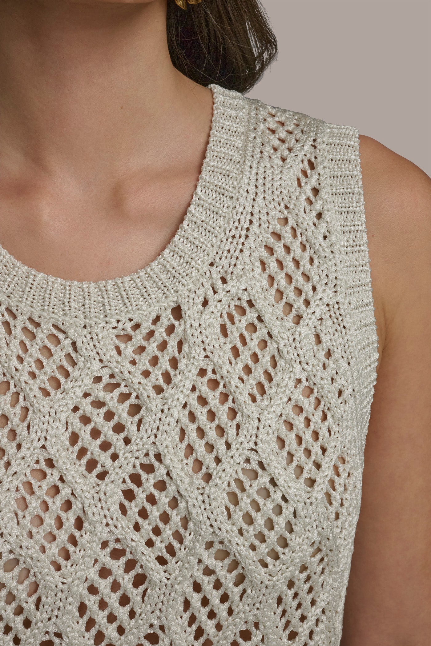 DIAMOND PATTERN CREW NECK TOP VIEW 6 | Suits and Separates DIAMOND PATTERN CREW NECK TOP VIEW 6 | Suits and Separates