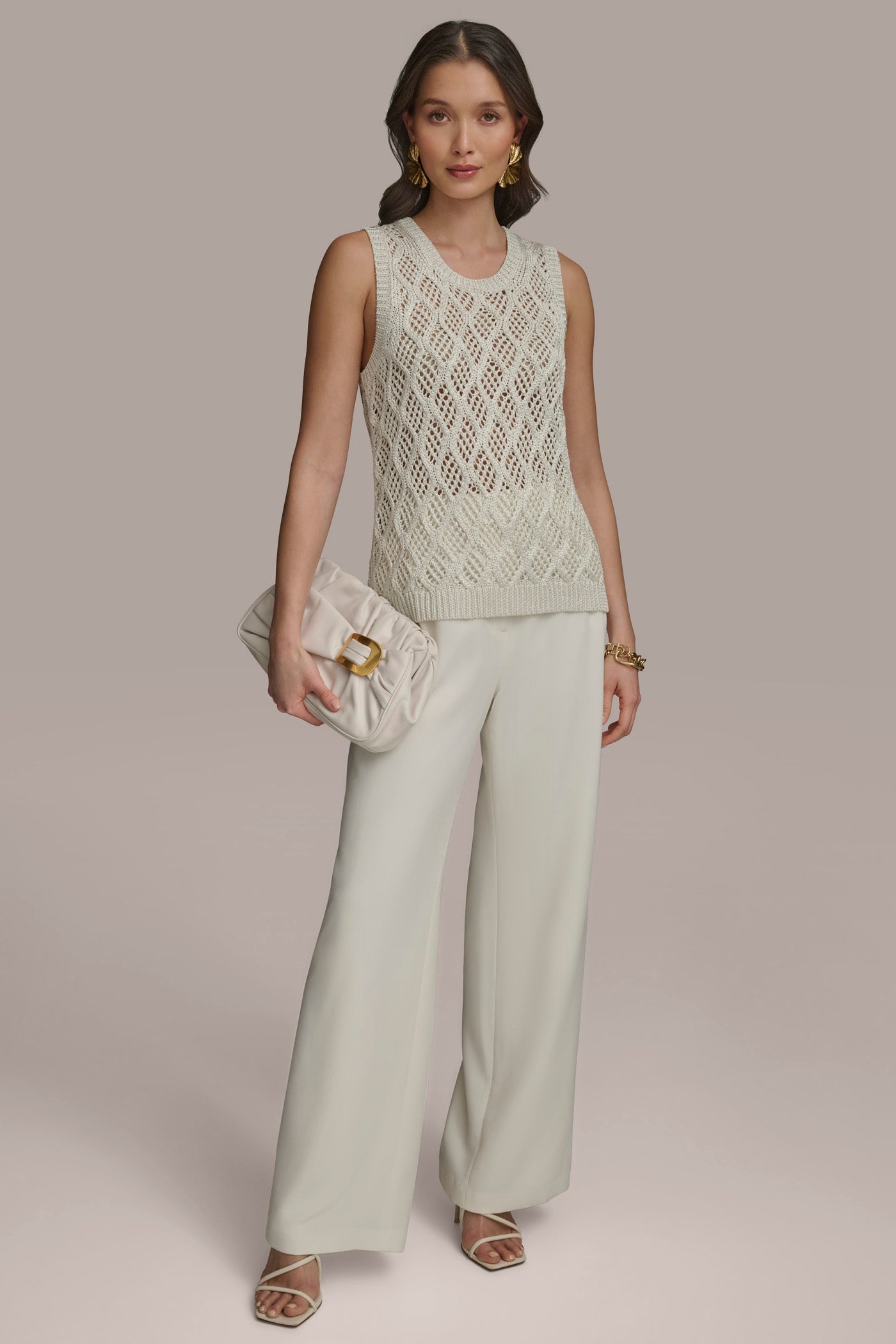 DIAMOND PATTERN CREW NECK TOP VIEW 4 | Suits and Separates DIAMOND PATTERN CREW NECK TOP VIEW 4 | Suits and Separates