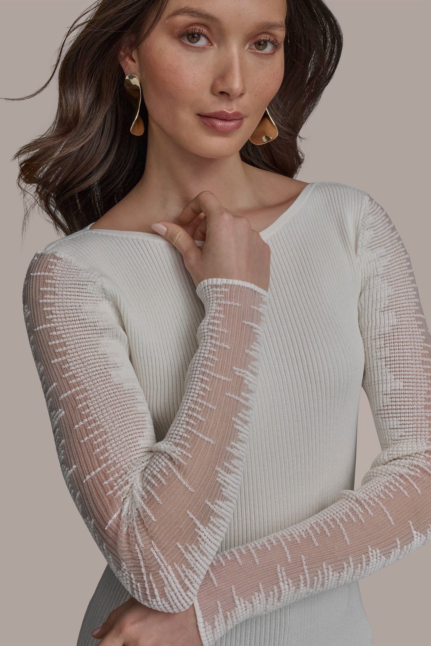 BOAT NECK WITH SHEER SLEEVE VIEW 4 | Clothing BOAT NECK WITH SHEER SLEEVE VIEW 4 | Clothing