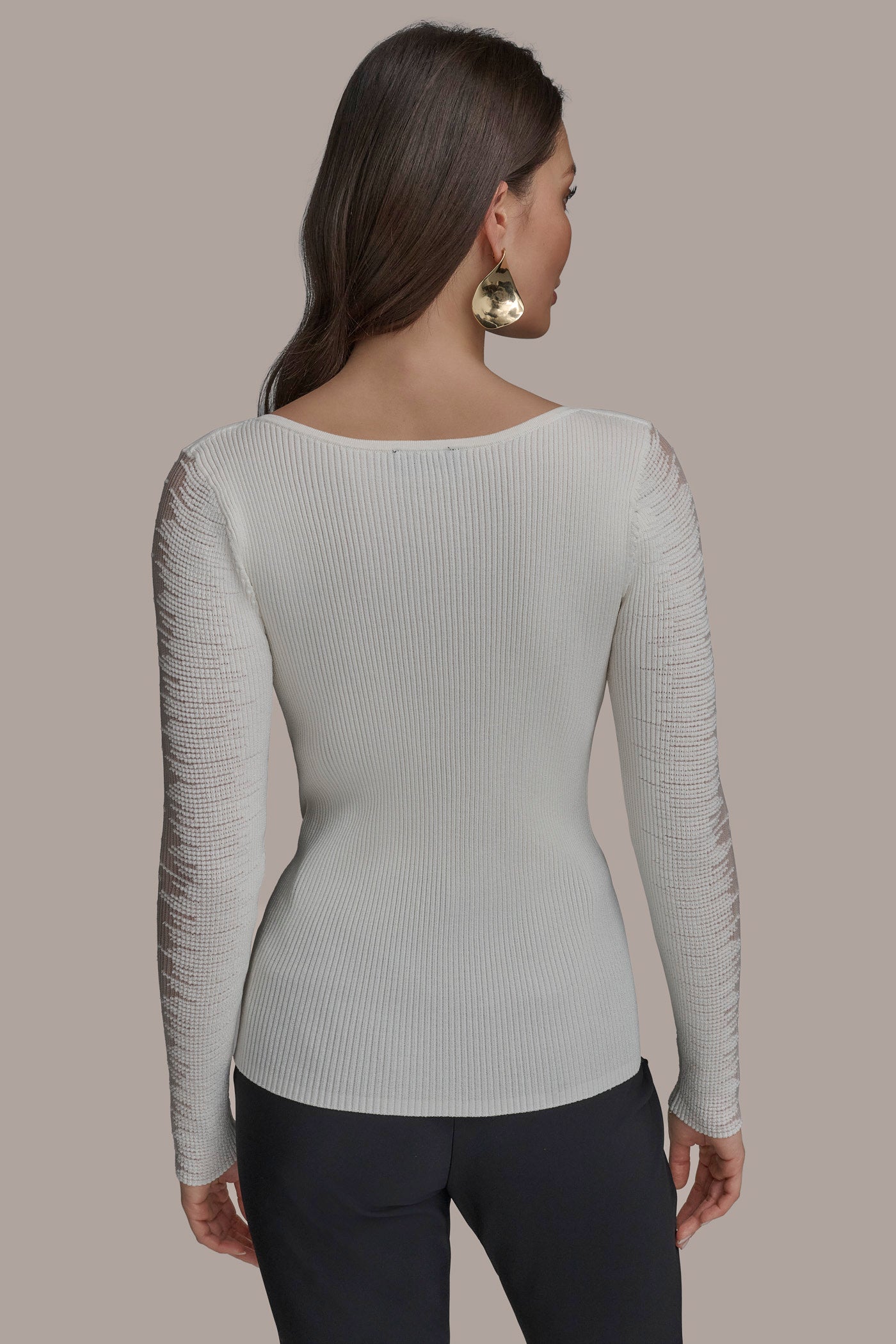 BOAT NECK WITH SHEER SLEEVE | View 2 | Clothing BOAT NECK WITH SHEER SLEEVE | View 2 | Clothing