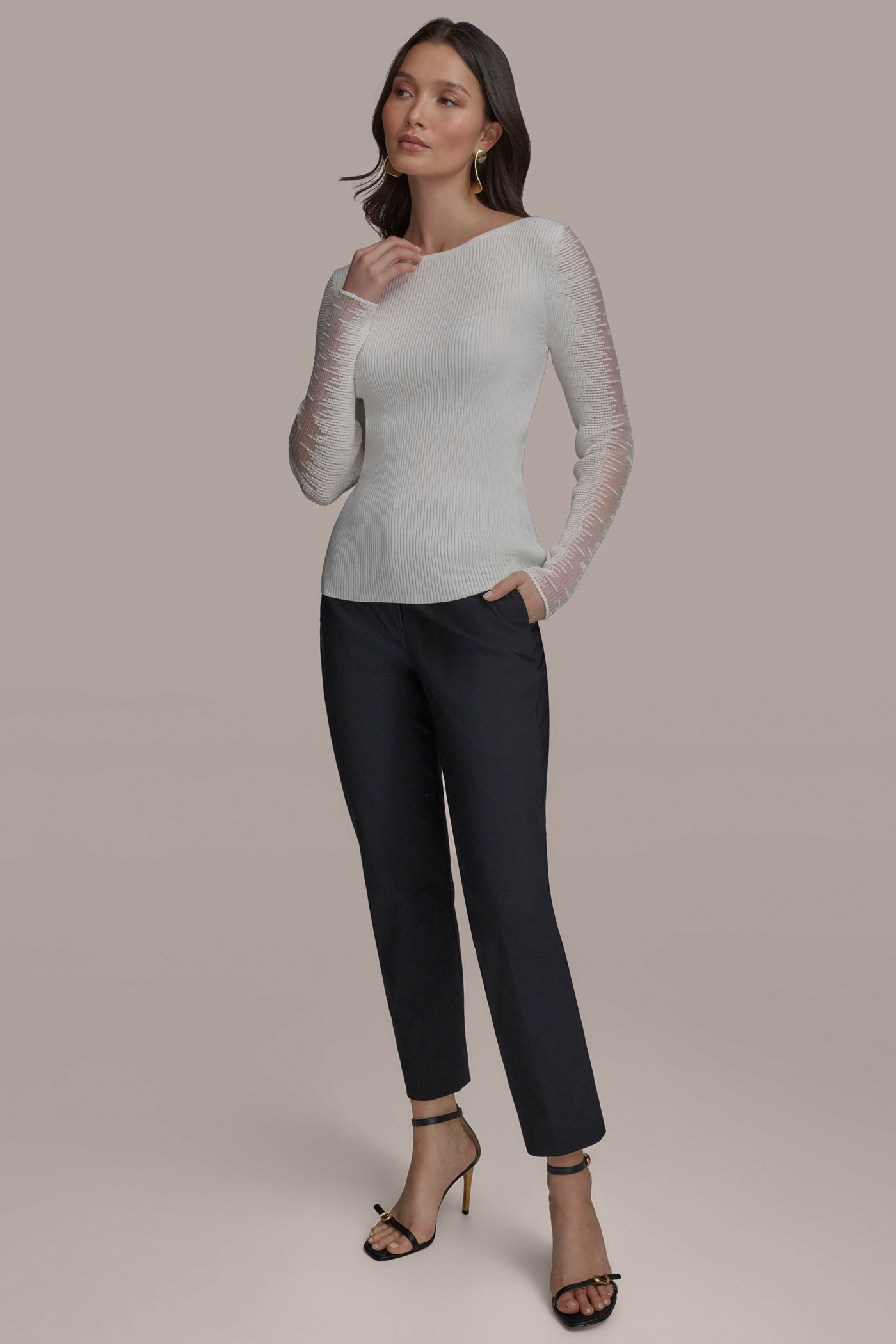 BOAT NECK WITH SHEER SLEEVE VIEW 6 | Clothing BOAT NECK WITH SHEER SLEEVE VIEW 6 | Clothing