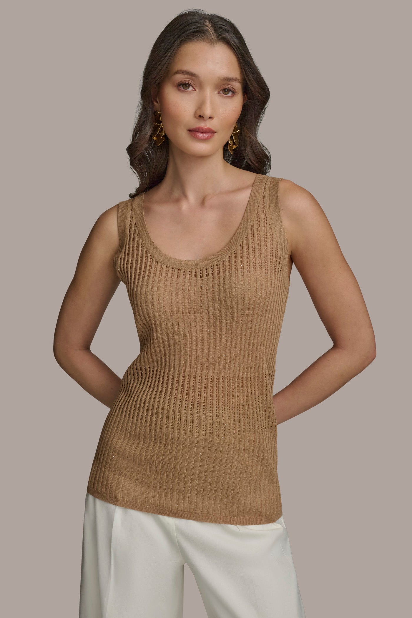RIB SWEATER SHELL | View 1 | Suits and Separates RIB SWEATER SHELL | View 1 | Suits and Separates