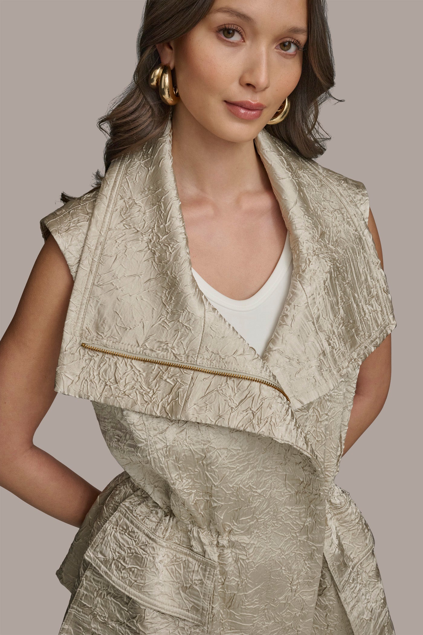 TEXT ZIP FRONT VEST VIEW 7 | Suits and Separates TEXT ZIP FRONT VEST VIEW 7 | Suits and Separates