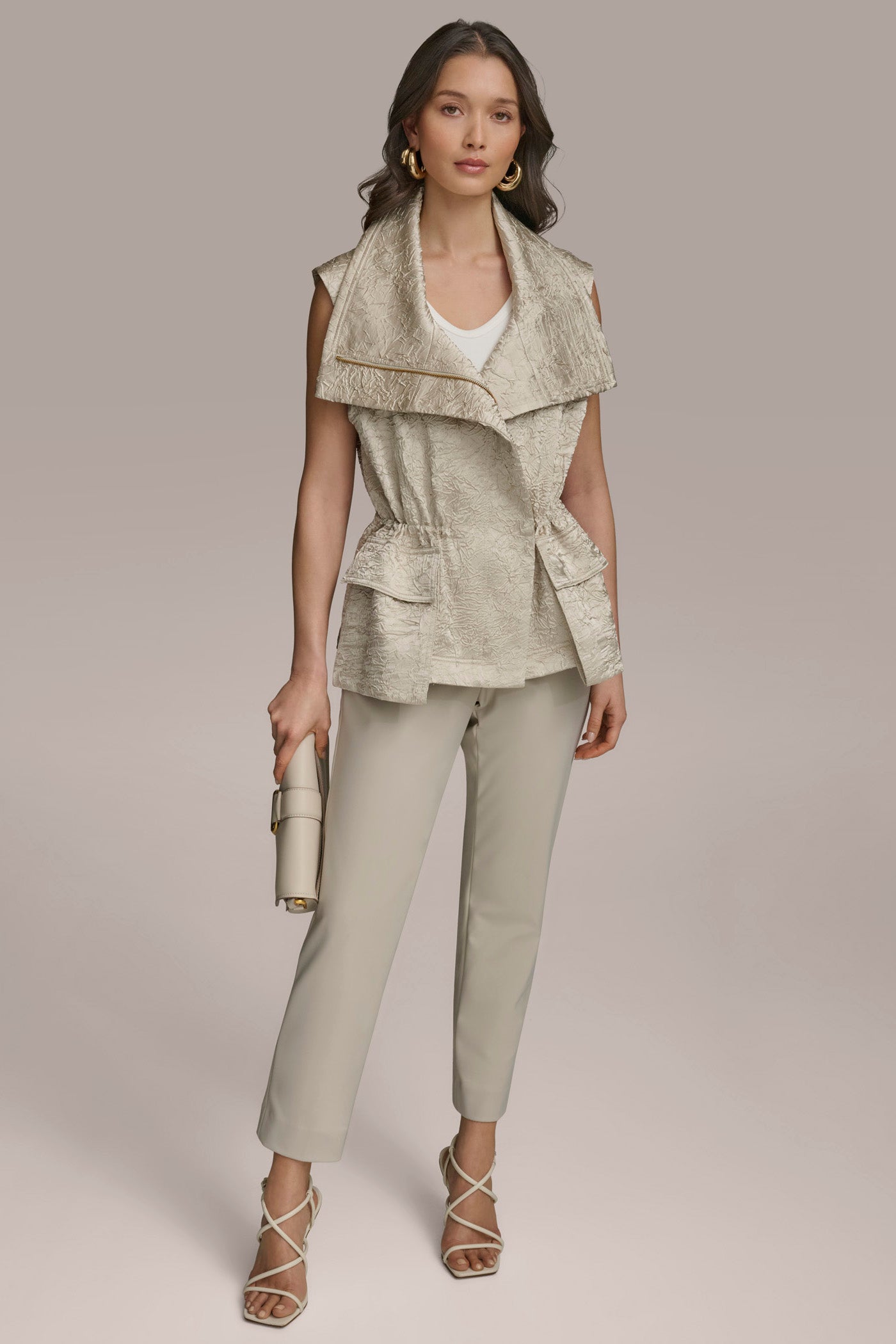 TEXT ZIP FRONT VEST VIEW 6 | Suits and Separates TEXT ZIP FRONT VEST VIEW 6 | Suits and Separates
