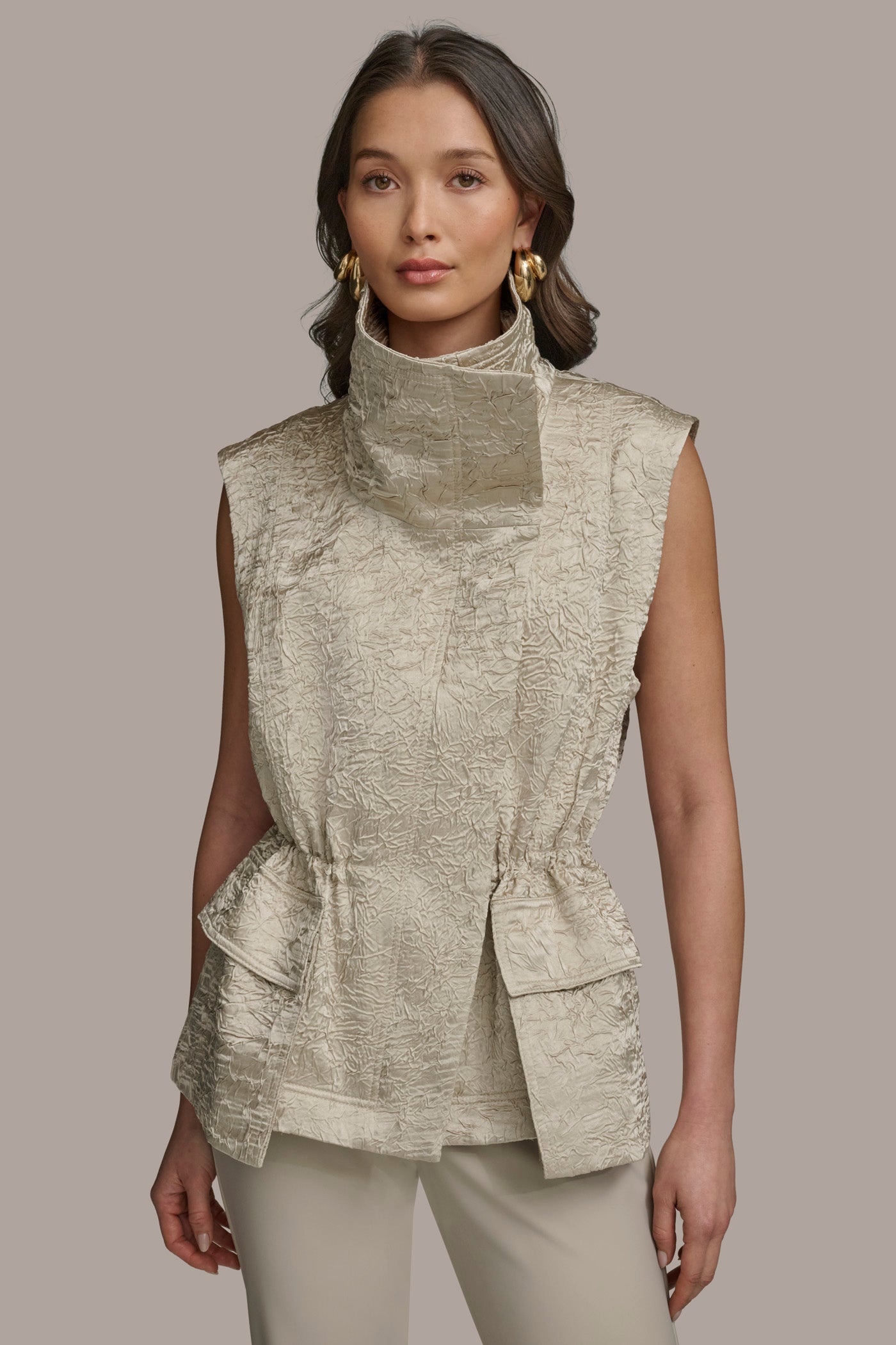TEXT ZIP FRONT VEST VIEW 10 | Suits and Separates TEXT ZIP FRONT VEST VIEW 10 | Suits and Separates