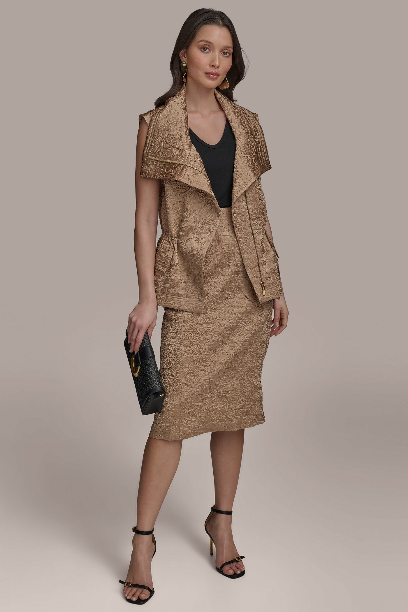 TEXT ZIP FRONT VEST VIEW 10 | Suits and Separates TEXT ZIP FRONT VEST VIEW 10 | Suits and Separates
