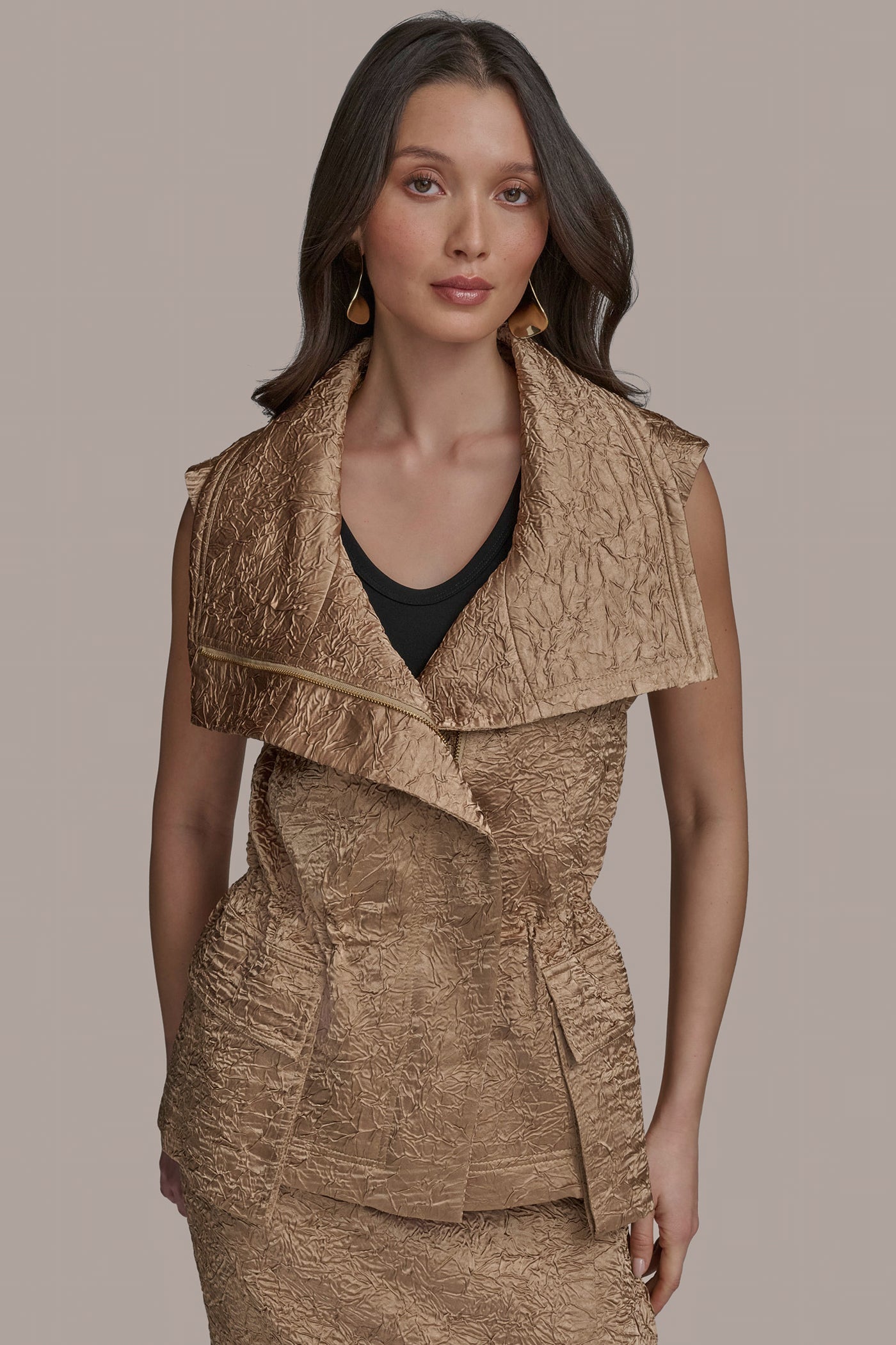 TEXT ZIP FRONT VEST | View 1 | Suits and Separates TEXT ZIP FRONT VEST | View 1 | Suits and Separates