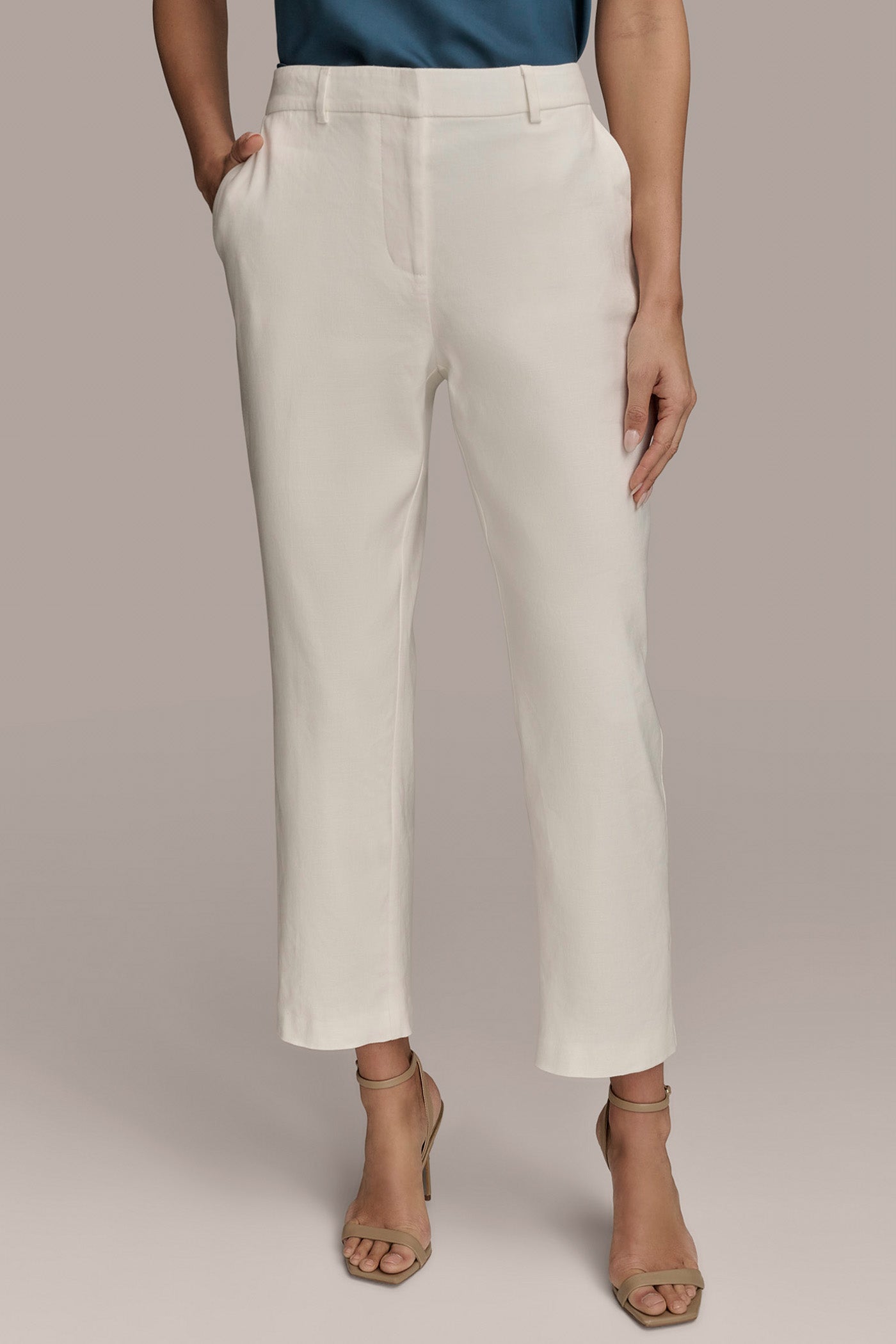 LINEN-BLEND STRAIGHT LEG PANT | View 1 | Suits and Separates LINEN-BLEND STRAIGHT LEG PANT | View 1 | Suits and Separates