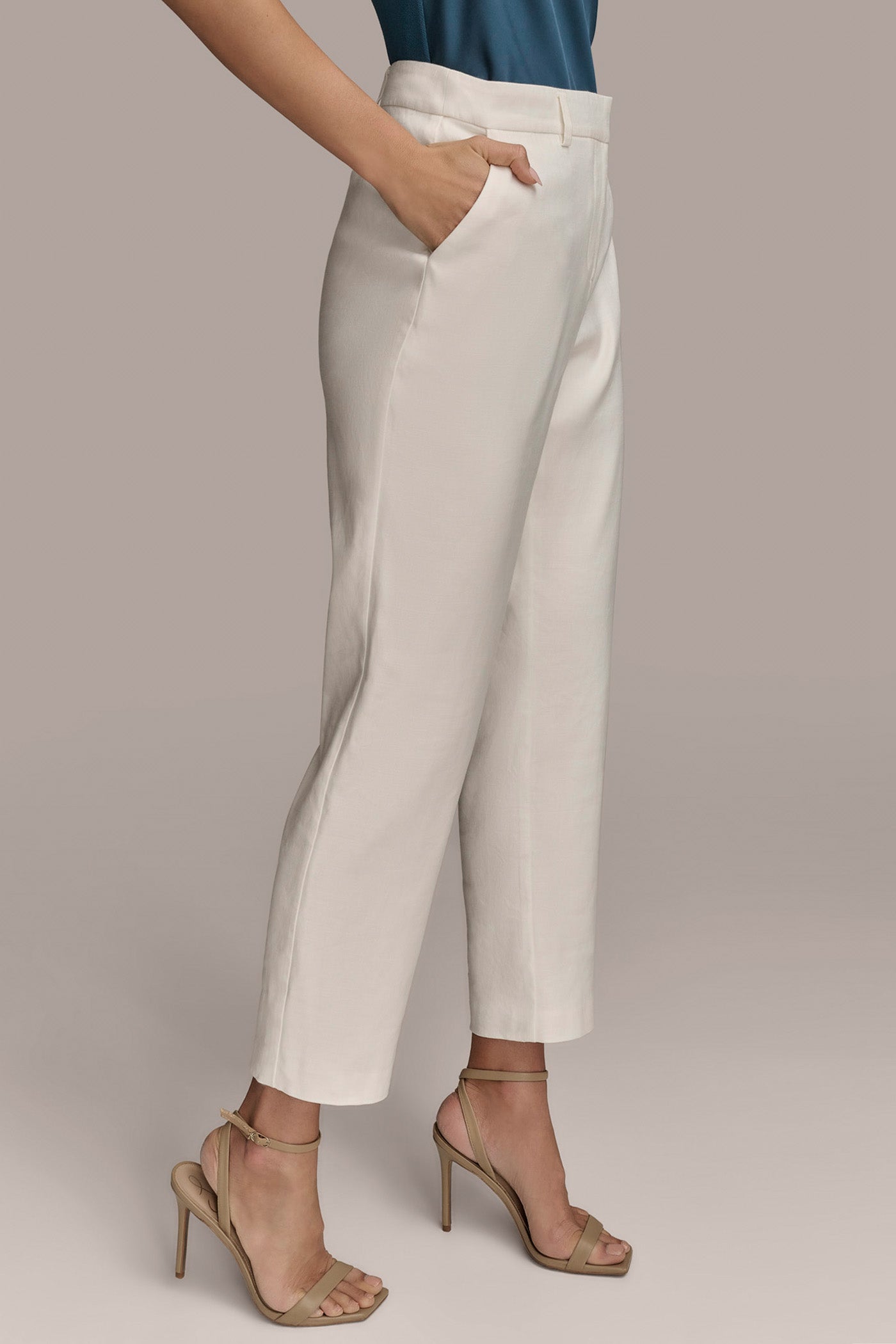 LINEN-BLEND STRAIGHT LEG PANT VIEW 3 | Suits and Separates LINEN-BLEND STRAIGHT LEG PANT VIEW 3 | Suits and Separates