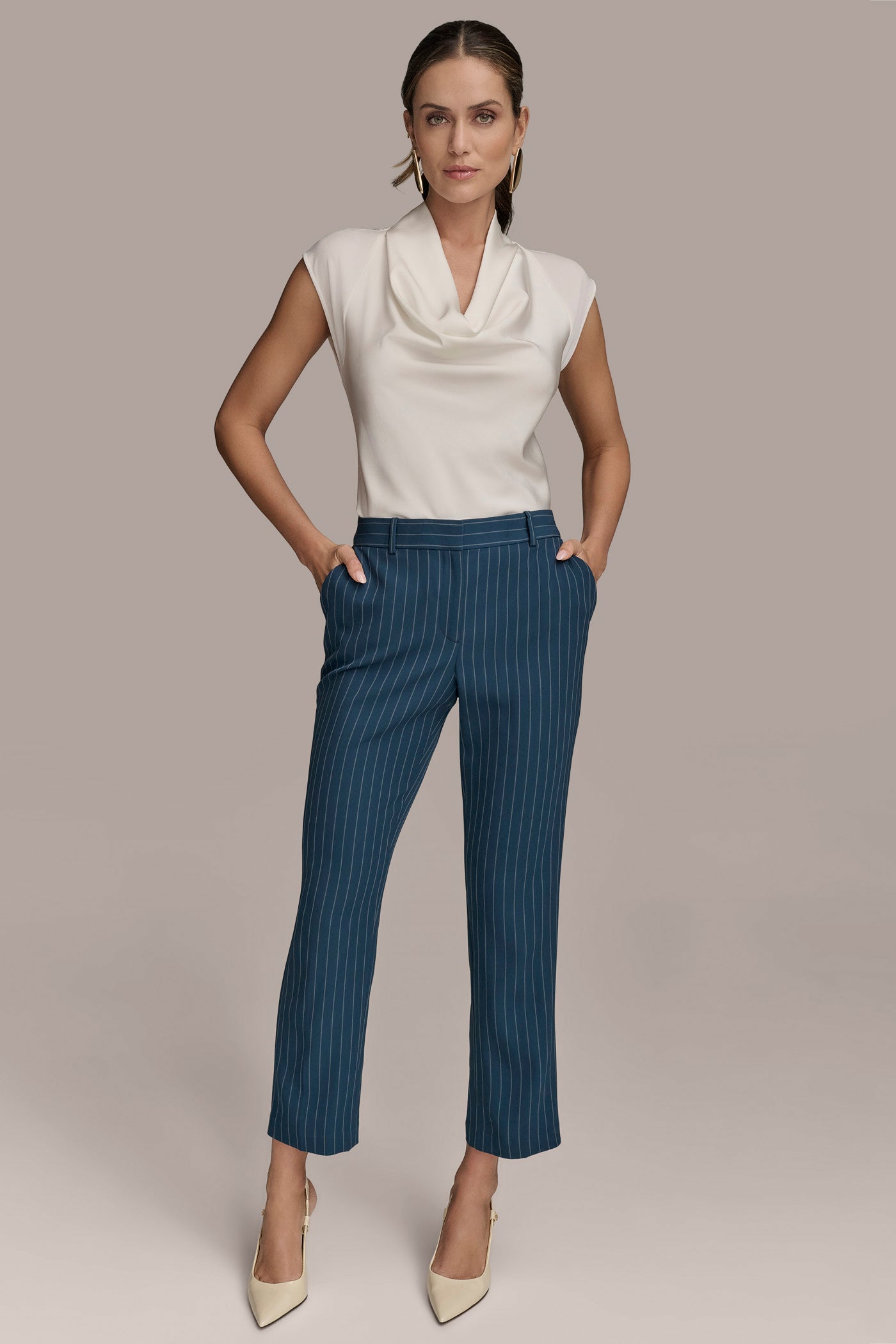 PINSTRIPE STRAIGHT LEG PANT VIEW 4 | Suits and Separates PINSTRIPE STRAIGHT LEG PANT VIEW 4 | Suits and Separates