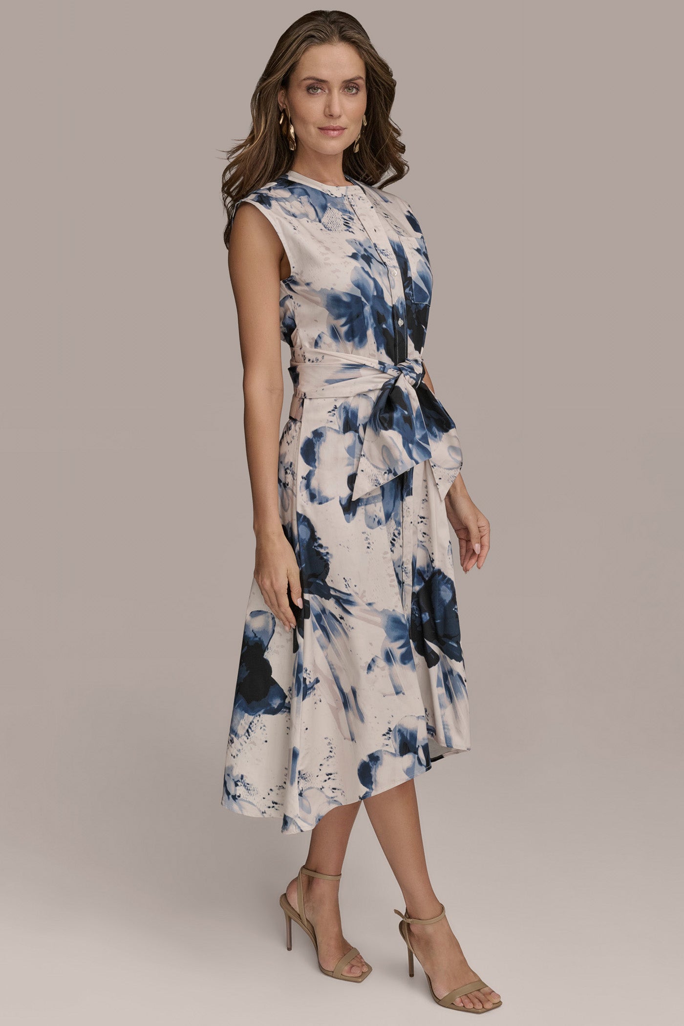 PRINTED TIE-FRONT MIDI SHIRT DRESS VIEW 3 | Essential Dresses PRINTED TIE-FRONT MIDI SHIRT DRESS VIEW 3 | Essential Dresses