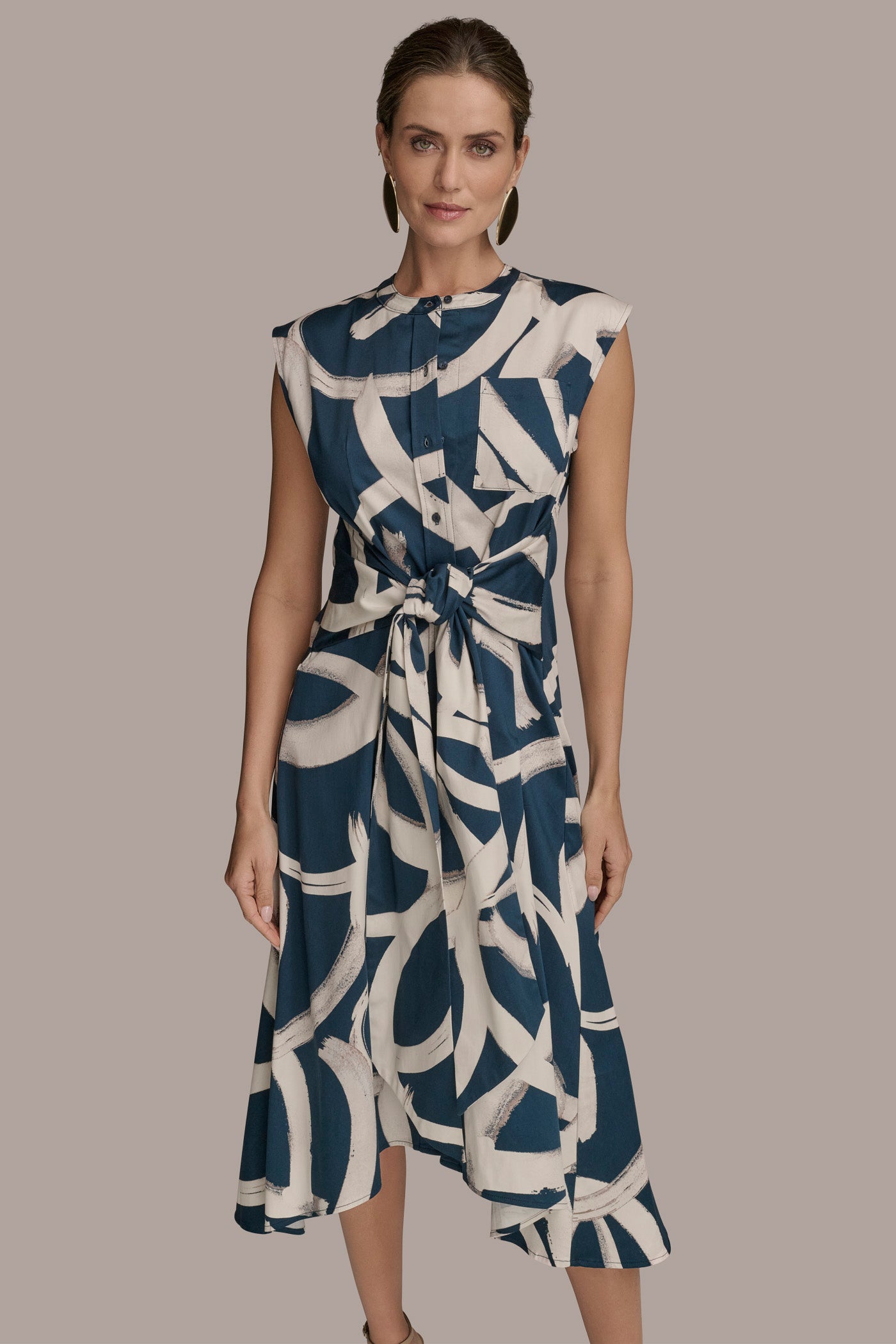 PRINTED TIE-FRONT MIDI SHIRT DRESS VIEW 5 | Dresses & Jumpsuits PRINTED TIE-FRONT MIDI SHIRT DRESS VIEW 5 | Dresses & Jumpsuits