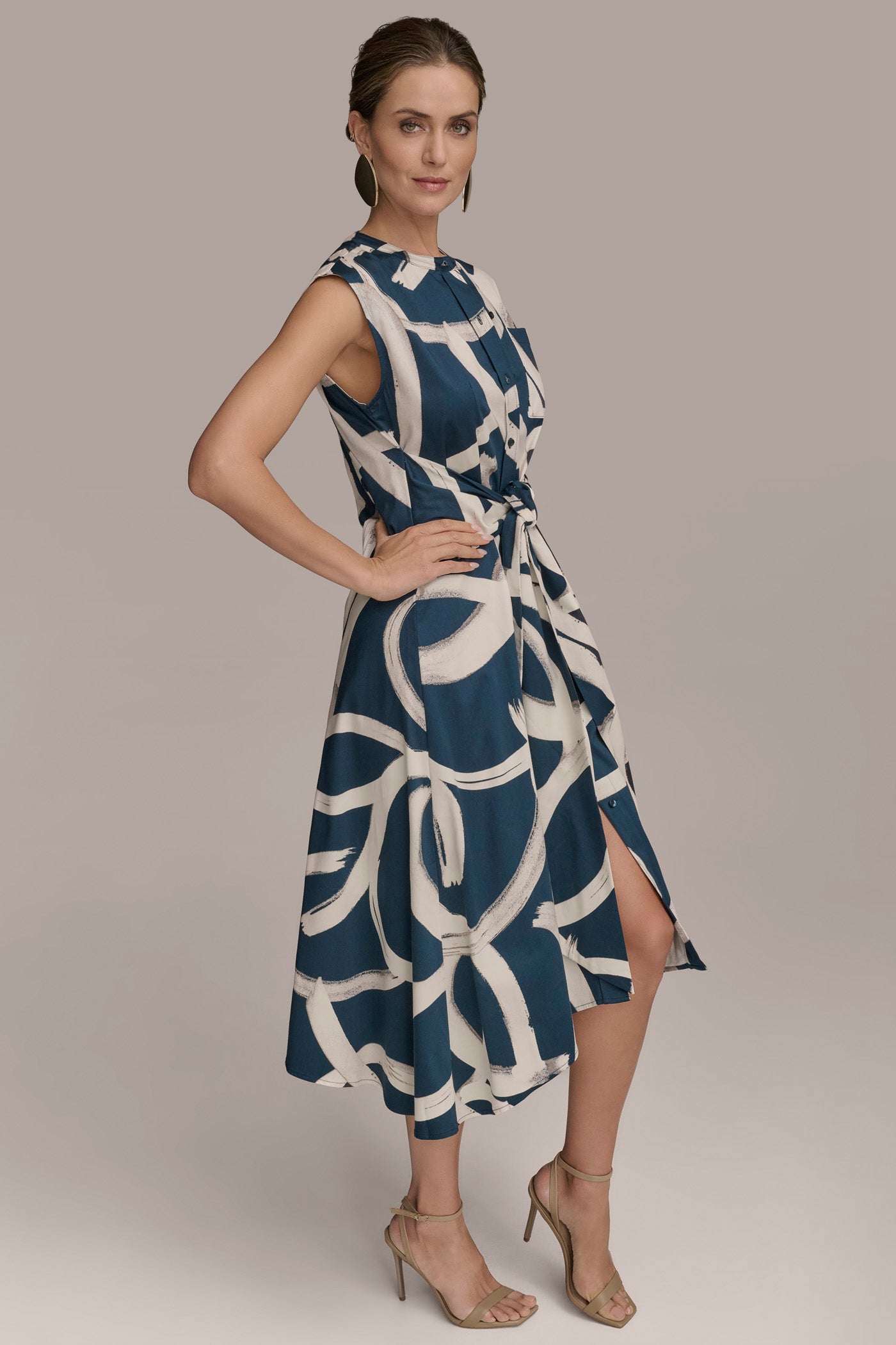 PRINTED TIE-FRONT MIDI SHIRT DRESS VIEW 3 | Dresses & Jumpsuits PRINTED TIE-FRONT MIDI SHIRT DRESS VIEW 3 | Dresses & Jumpsuits