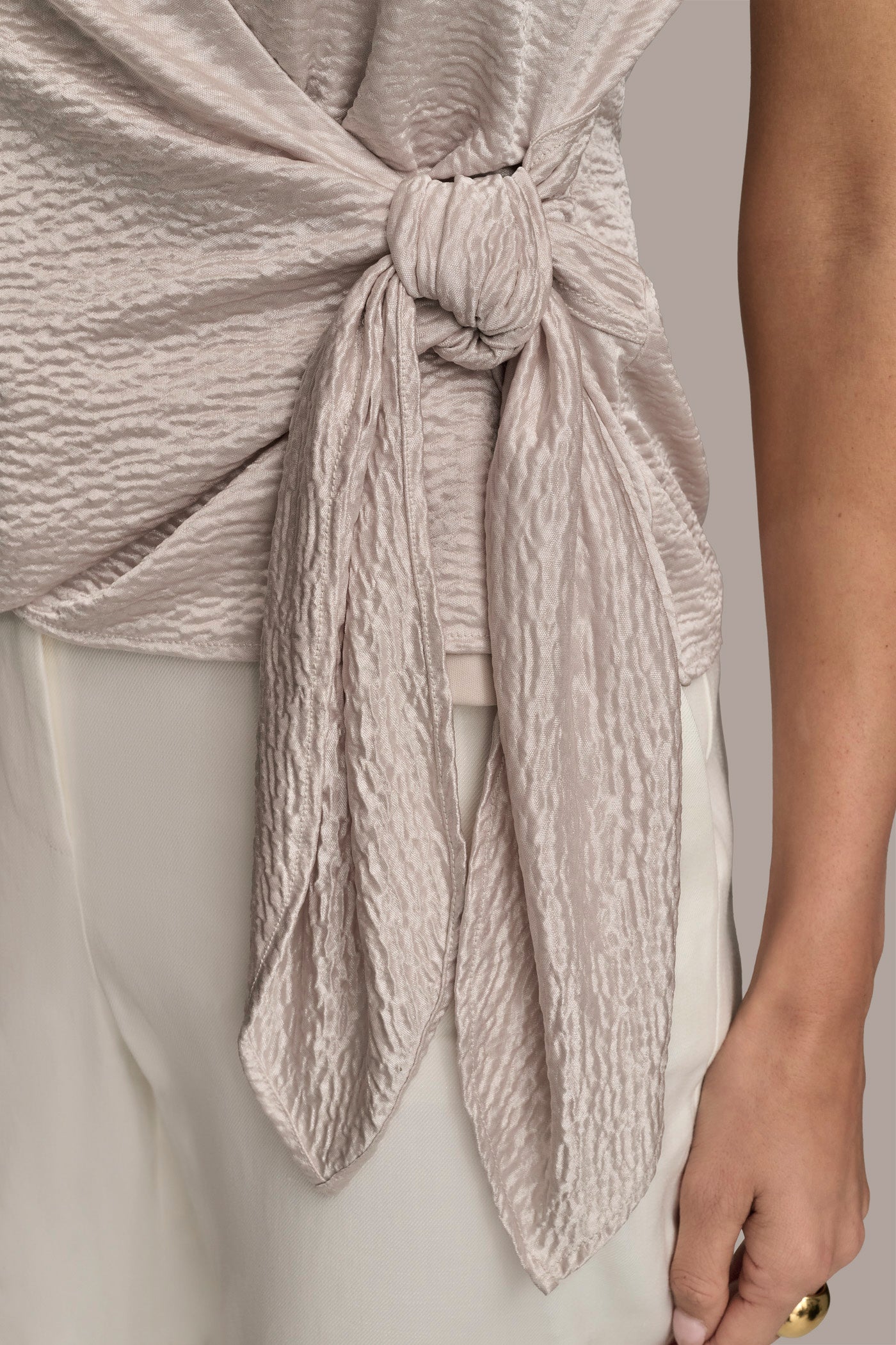 WRAP-EFFECT SATIN-CREPE TOP VIEW 6 | Tops WRAP-EFFECT SATIN-CREPE TOP VIEW 6 | Tops