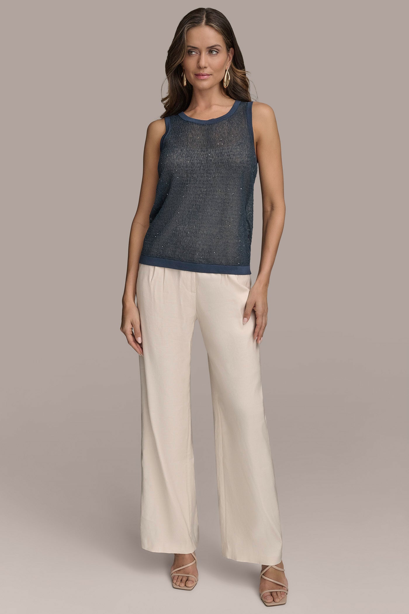 SEQUINED CROCHET KNIT SHELL VIEW 4 | Tops SEQUINED CROCHET KNIT SHELL VIEW 4 | Tops