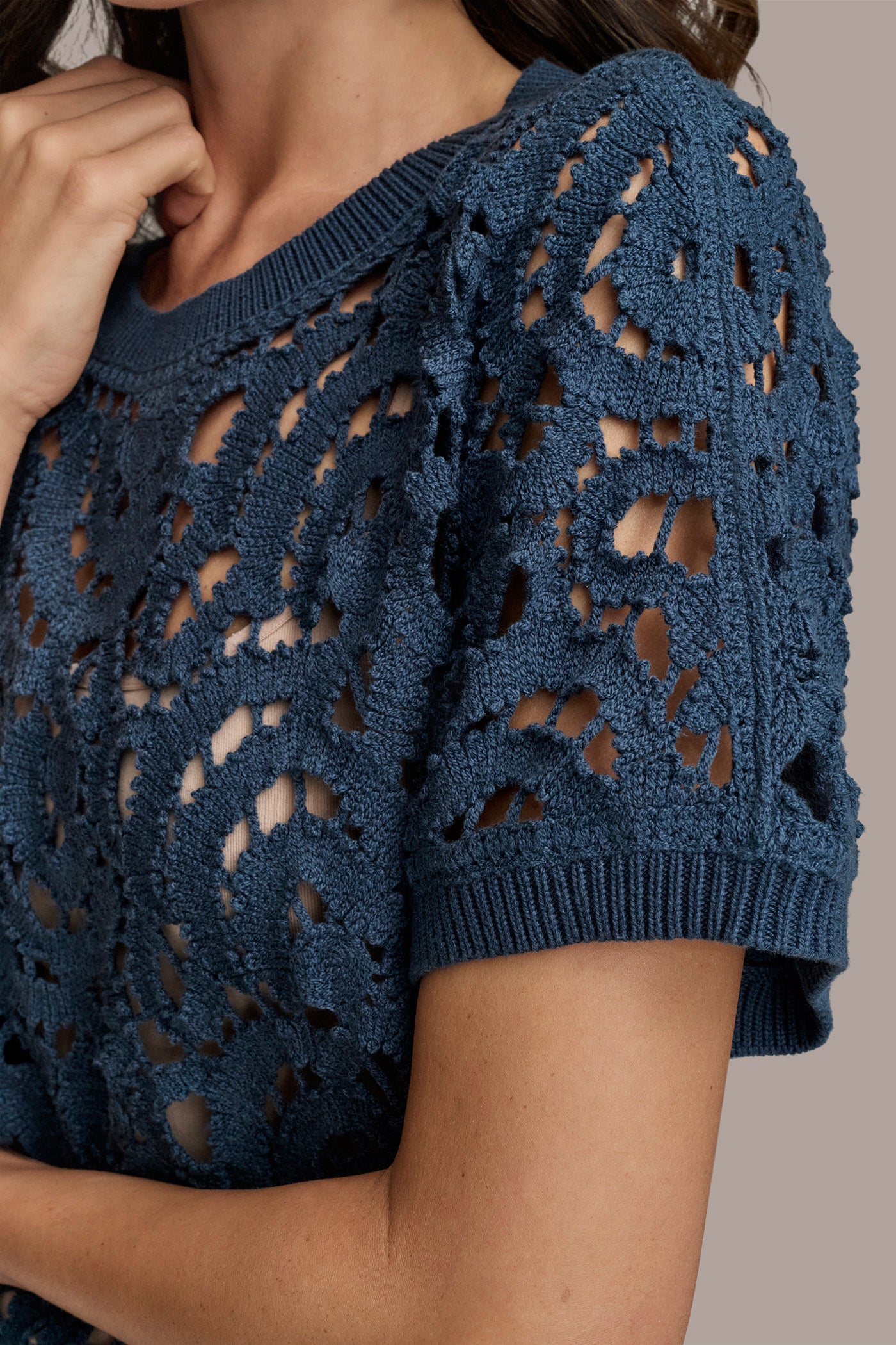 DROP SHOULDER CROCHET KNIT SWEATER VIEW 4 | New Arrivals DROP SHOULDER CROCHET KNIT SWEATER VIEW 4 | New Arrivals