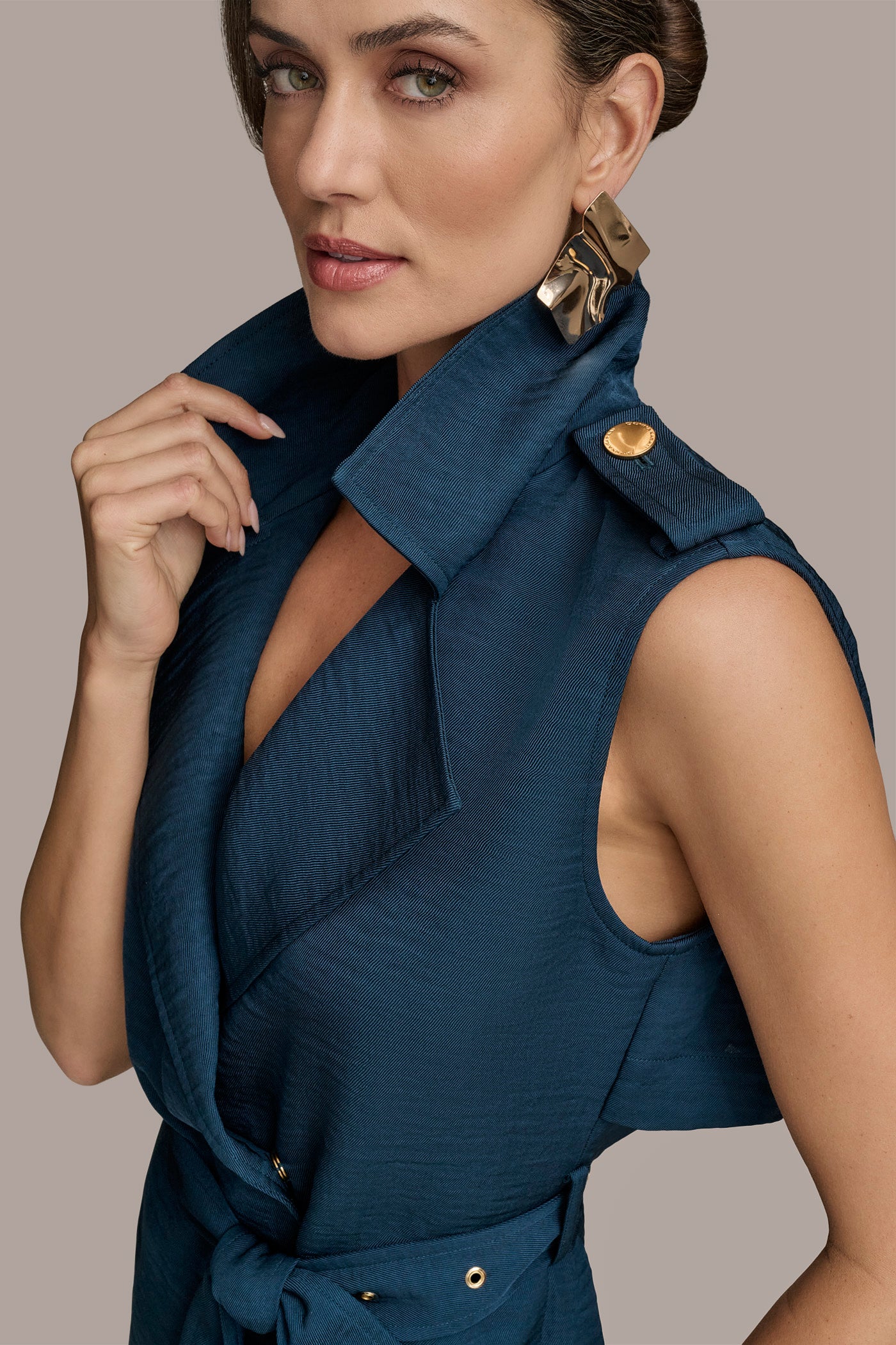 BELTED CRINKLED VEST VIEW 6 | Matching Sets BELTED CRINKLED VEST VIEW 6 | Matching Sets