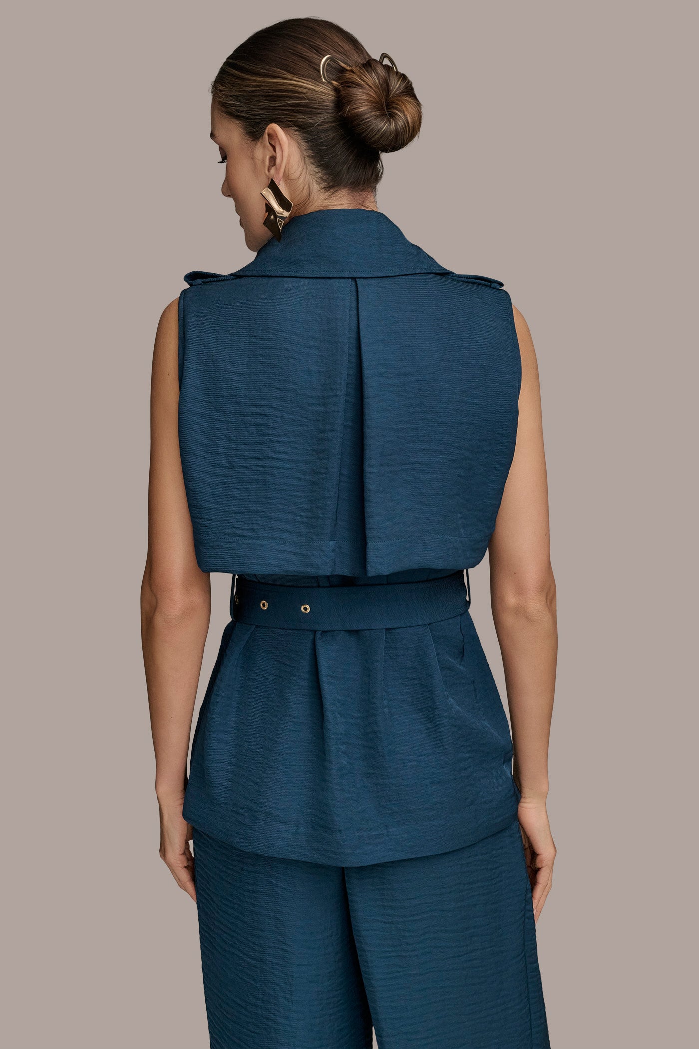 BELTED CRINKLED VEST VIEW 3 | Matching Sets BELTED CRINKLED VEST VIEW 3 | Matching Sets