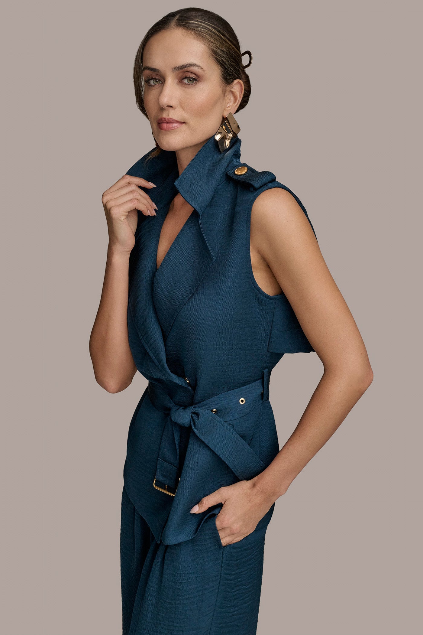 BELTED CRINKLED VEST | View 2 | Blazers & Vests BELTED CRINKLED VEST | View 2 | Blazers & Vests