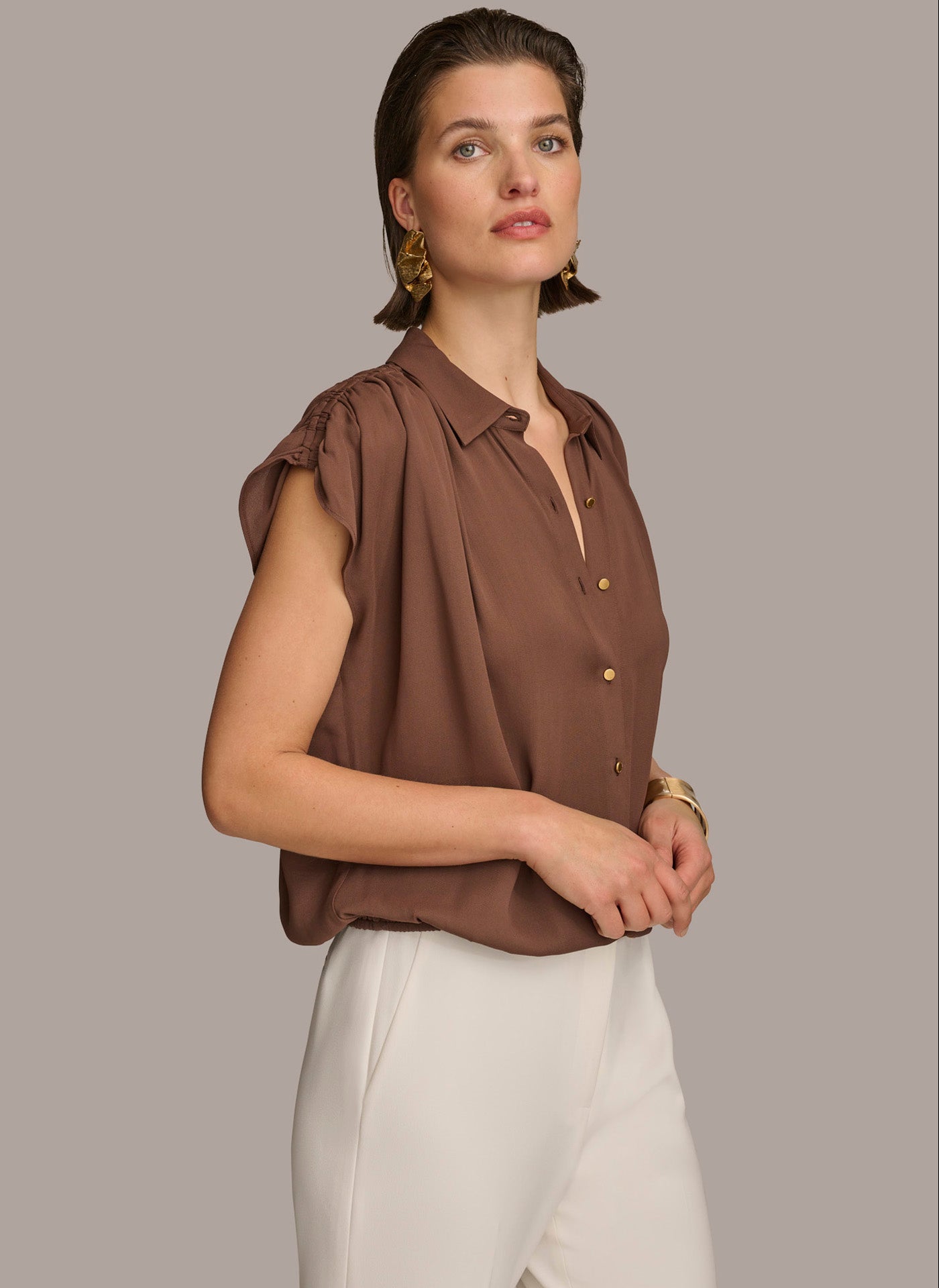 ELASTIC HEM BLOUSE VIEW 4 ELASTIC HEM BLOUSE VIEW 4
