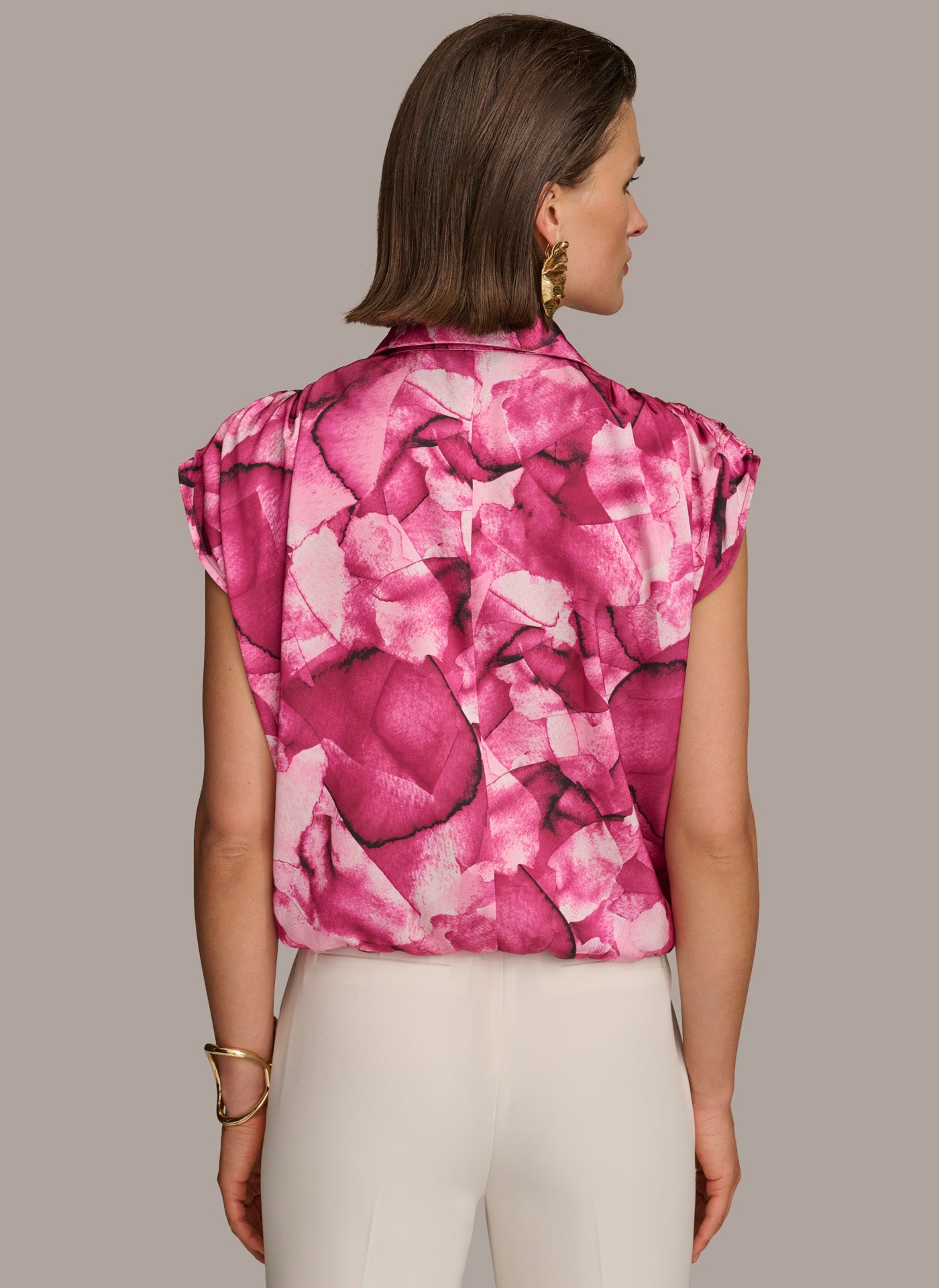 PRINT CINCHED SHOULDER BLOUSE | View 2 | Summer Collection PRINT CINCHED SHOULDER BLOUSE | View 2 | Summer Collection