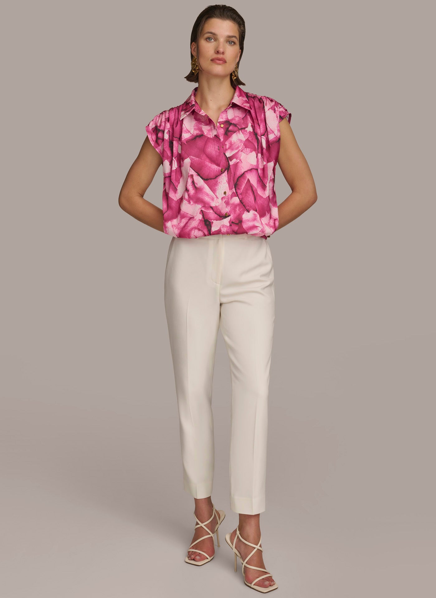 PRINT CINCHED SHOULDER BLOUSE VIEW 3 | Summer Collection PRINT CINCHED SHOULDER BLOUSE VIEW 3 | Summer Collection