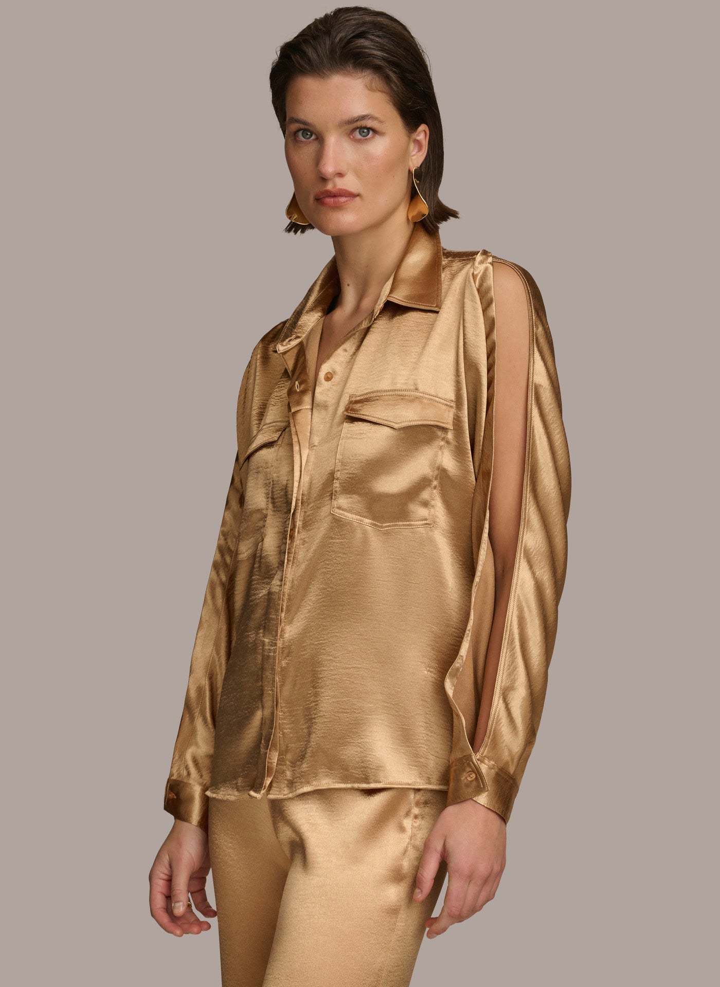 COLD SHOULDER COLLARED BUTTON DOWN VIEW 4 | Summer Collection COLD SHOULDER COLLARED BUTTON DOWN VIEW 4 | Summer Collection