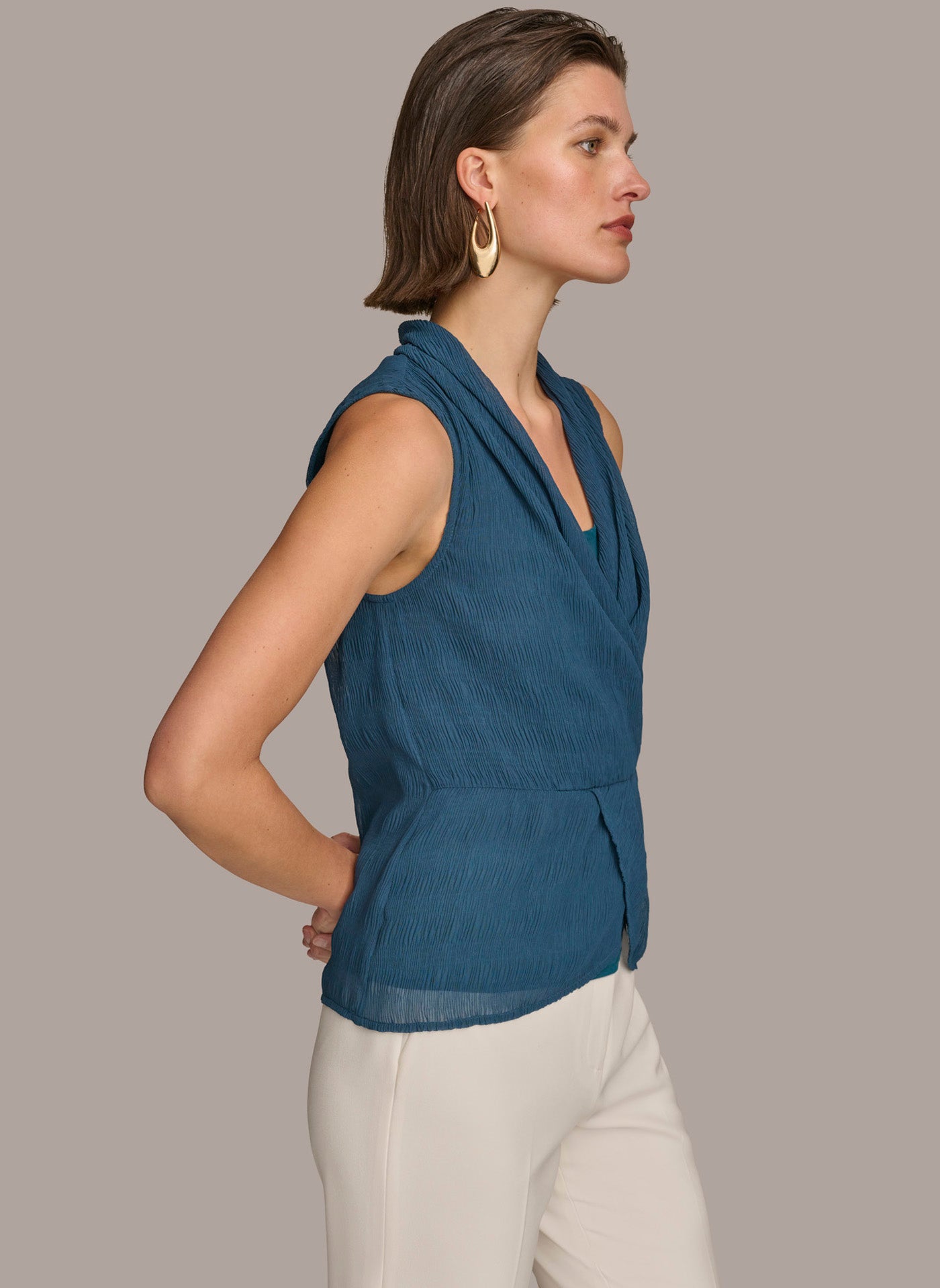 FAUX WRAP PEPLUM TOP VIEW 3 | Last Chance FAUX WRAP PEPLUM TOP VIEW 3 | Last Chance