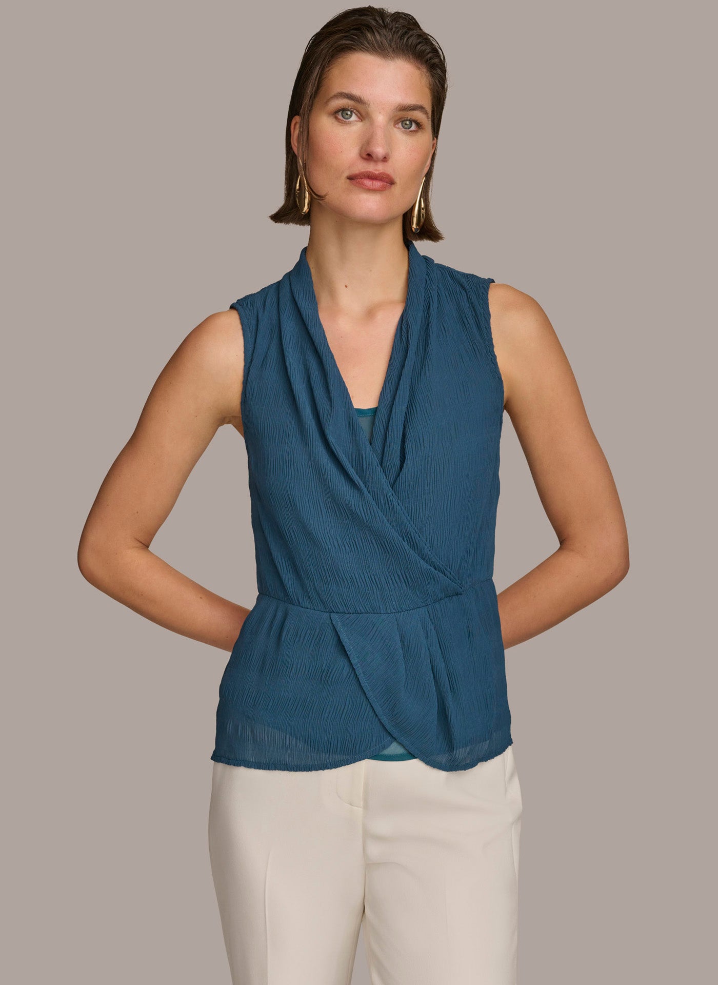 FAUX WRAP PEPLUM TOP | View 1 | Last Chance FAUX WRAP PEPLUM TOP | View 1 | Last Chance