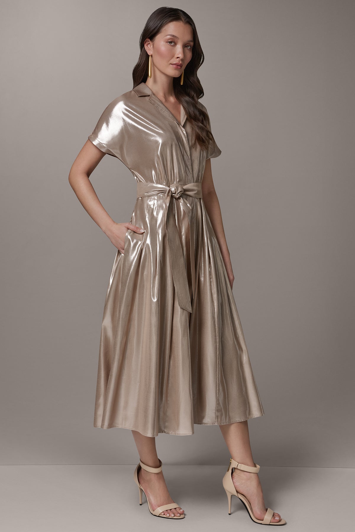 donna karan metallic dress Women's Short-Sleeve Collared Midi - Snow Petal SID-ED21037LK Sweetheart necklineStraplessLinedPocketsFloral print Size:60” x 45” | Round Keep It Simple Cream