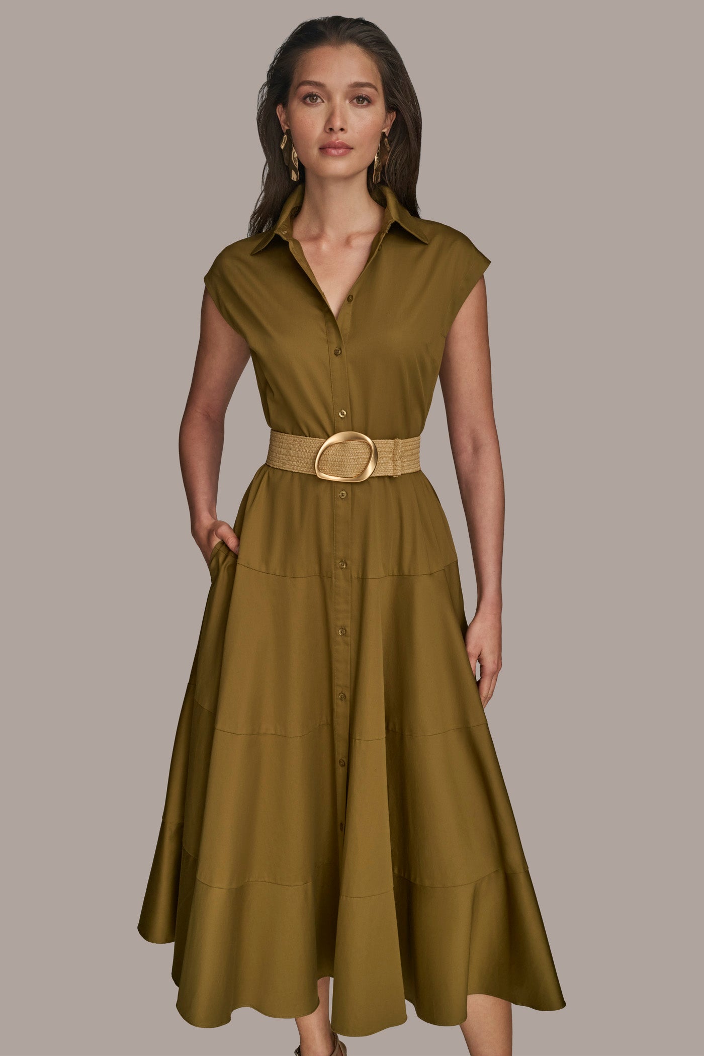 BELTED TIERED MIDI SHIRT DRESS VIEW 4 | Dresses & Jumpsuits BELTED TIERED MIDI SHIRT DRESS VIEW 4 | Dresses & Jumpsuits