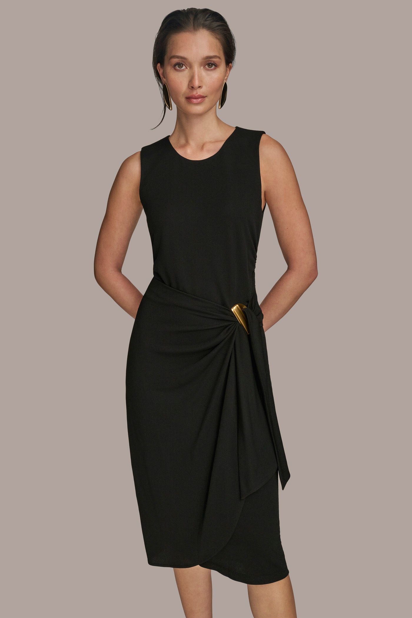 GATHERED EMBELLISHED MIDI SHEATH DRESS VIEW 4 | Cocktail & Party GATHERED EMBELLISHED MIDI SHEATH DRESS VIEW 4 | Cocktail & Party