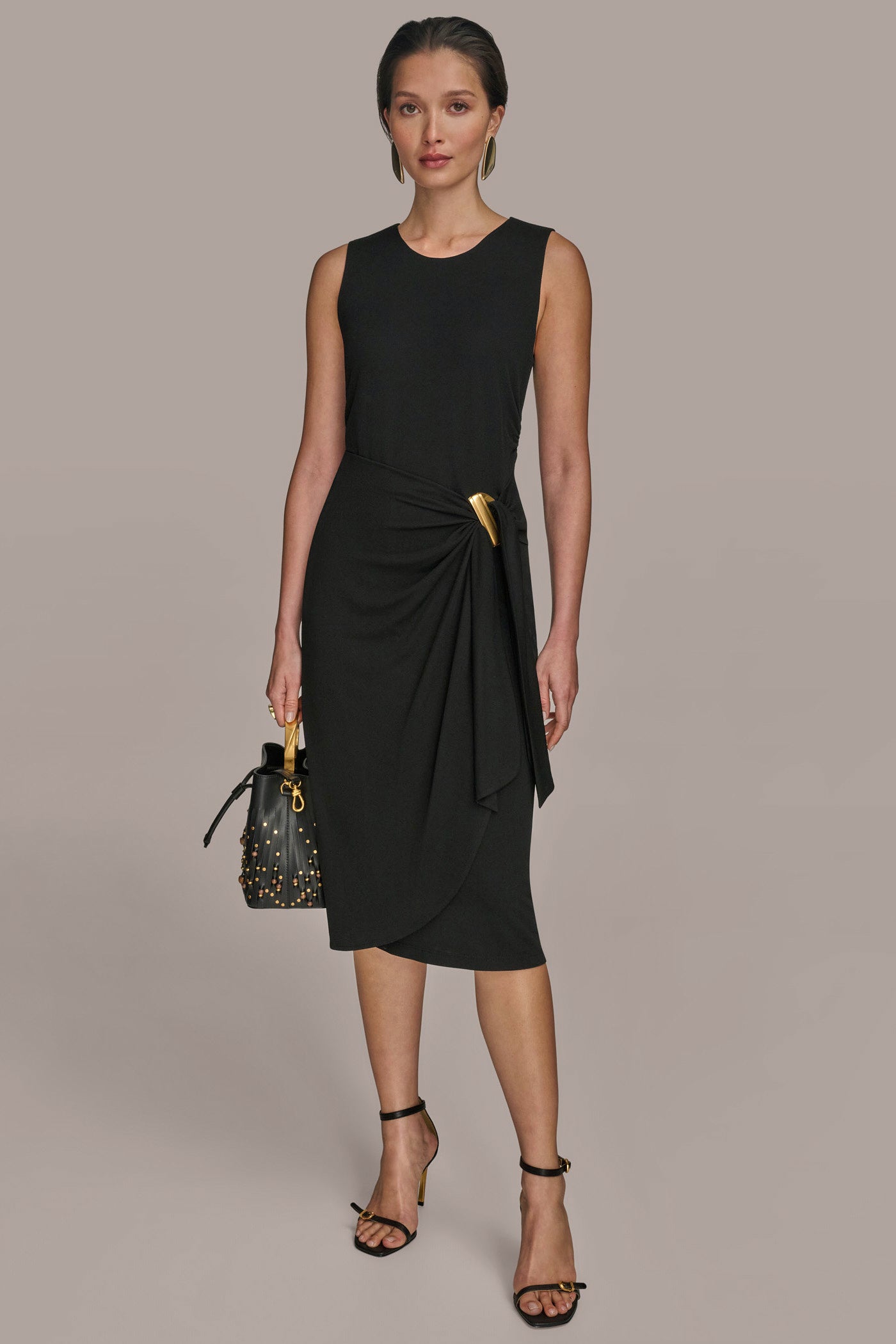 GATHERED EMBELLISHED MIDI SHEATH DRESS | View 1 | Cocktail & Party GATHERED EMBELLISHED MIDI SHEATH DRESS | View 1 | Cocktail & Party