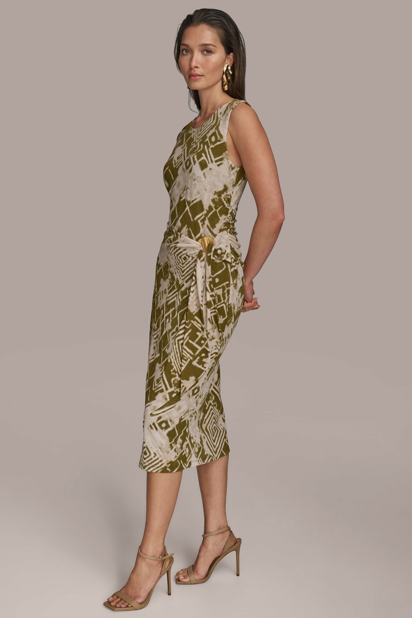 GATHERED EMBELLISHED MIDI SHEATH DRESS VIEW 3 | Clothing GATHERED EMBELLISHED MIDI SHEATH DRESS VIEW 3 | Clothing