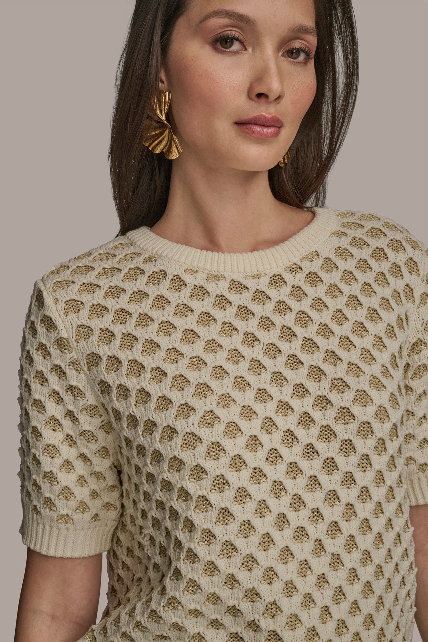 TWO TONE HONEYCOMB SWEATER VIEW 6 | Suits and Separates TWO TONE HONEYCOMB SWEATER VIEW 6 | Suits and Separates