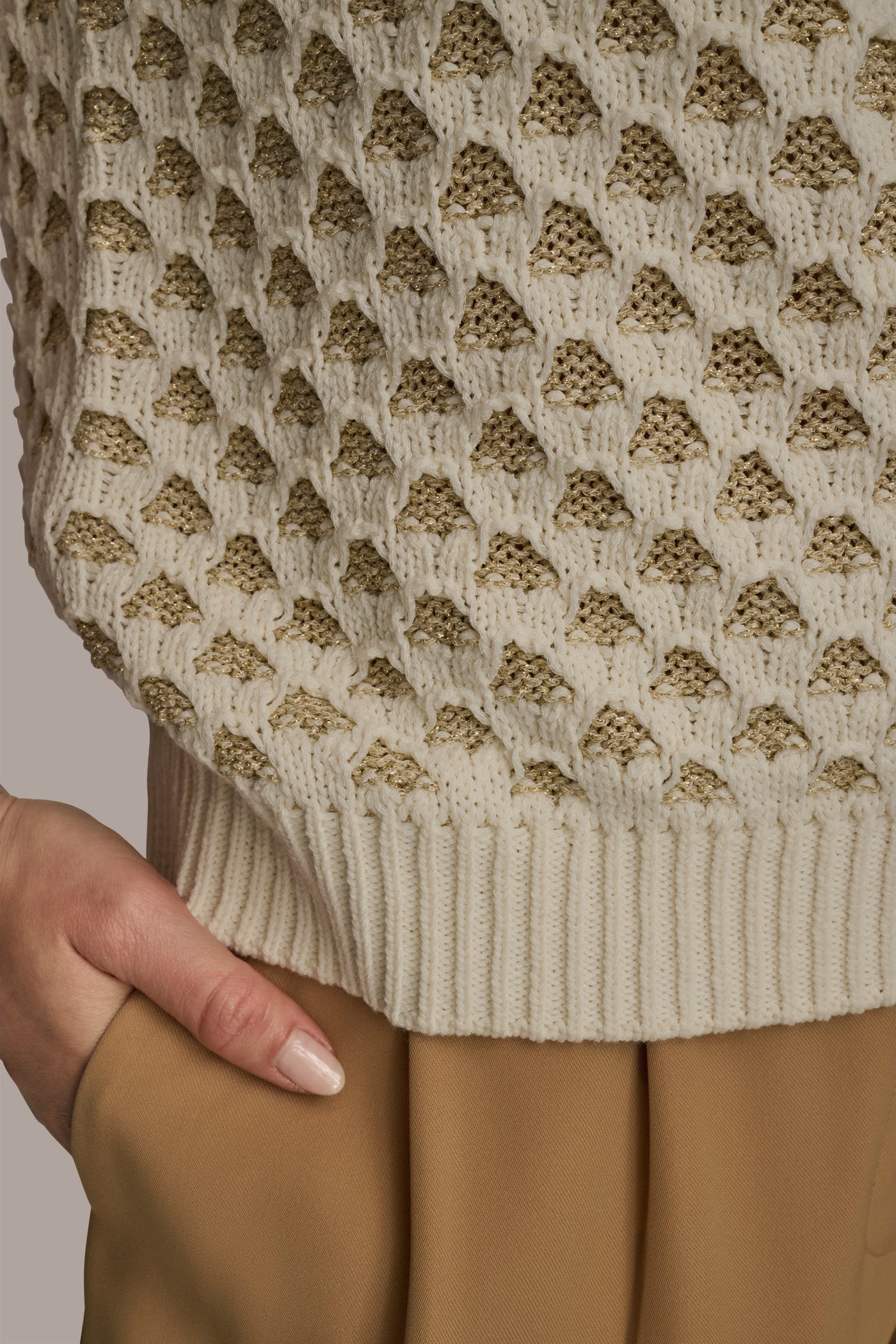 TWO TONE HONEYCOMB SWEATER VIEW 5 | Suits and Separates TWO TONE HONEYCOMB SWEATER VIEW 5 | Suits and Separates