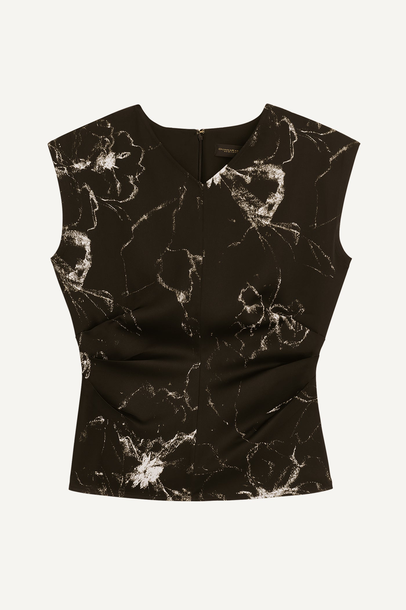 PRINTED CAP SLEEVE WITH DARTS VIEW 6 PRINTED CAP SLEEVE WITH DARTS VIEW 6